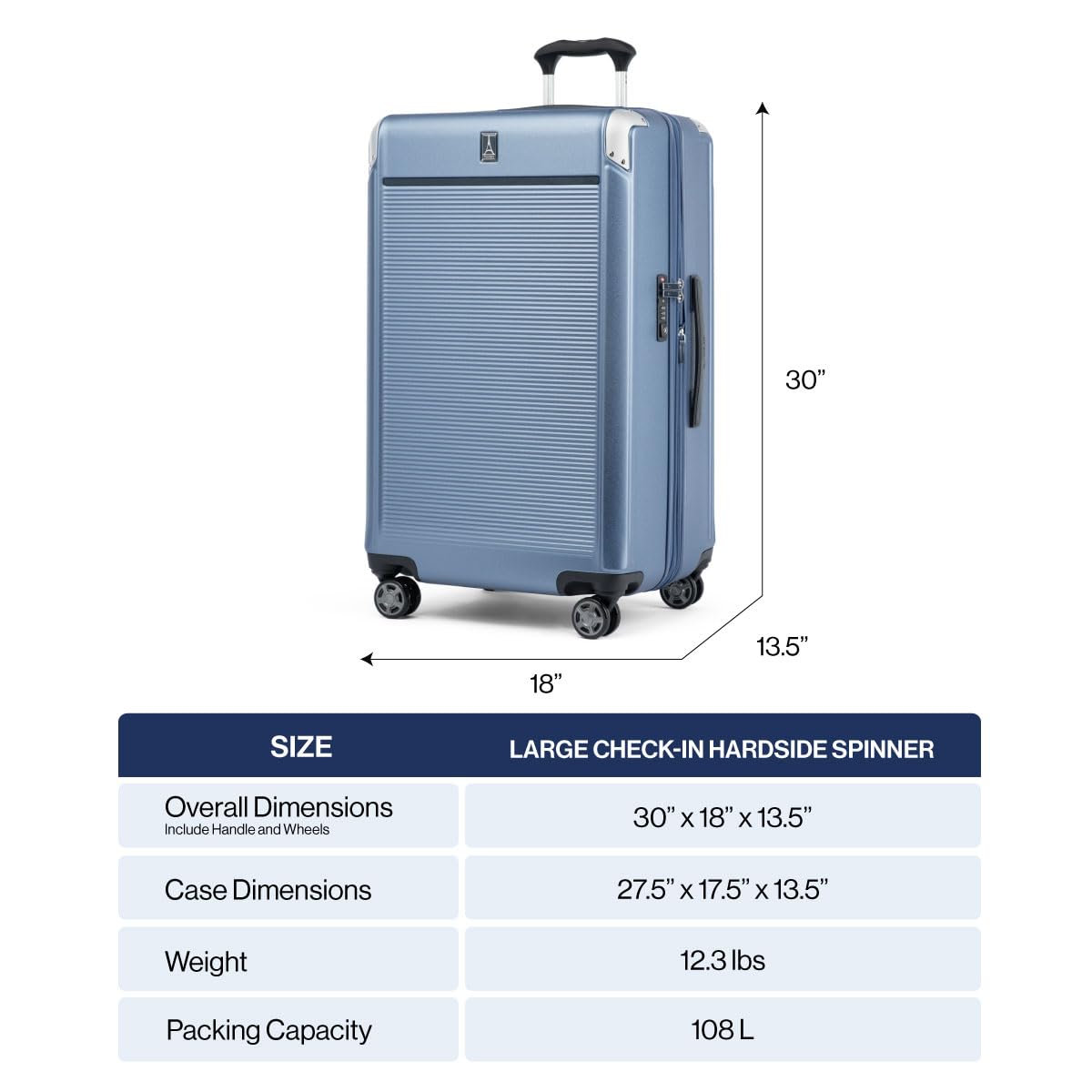 Travelpro Platinum Elite 28-Inch Expandable Hardside Checked Luggage with 8 Spinner Wheels & TSA Lock - Durable Polycarbonate Hard Shell Suitcase in Vintage Grey - Perfect for International Travel & Business Trips