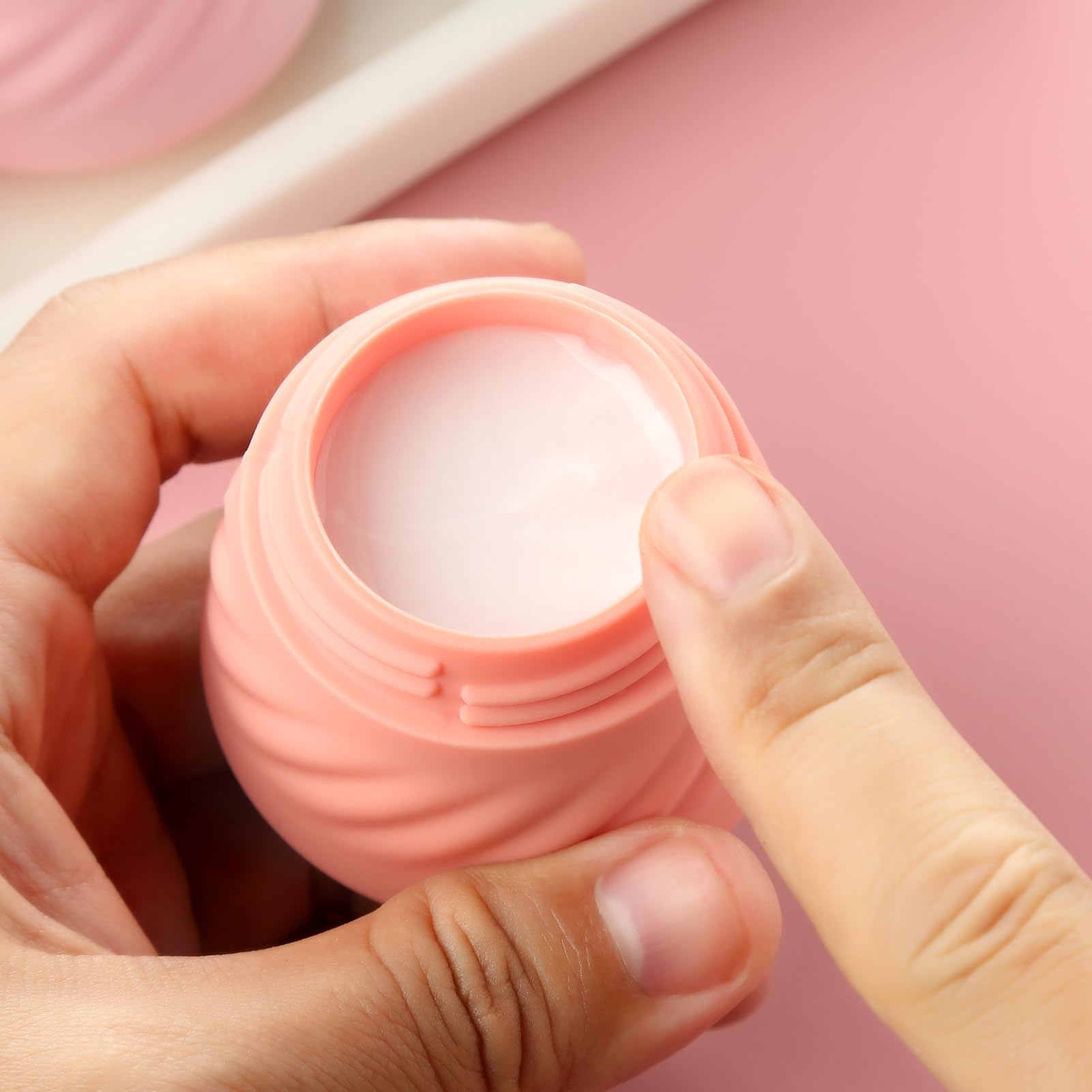 Gemice TSA Approved Silicone Travel Containers for Toiletries - Leak-Proof 4-Pack Travel Size Jars for Cream, Lotion, Skincare & Makeup | Perfect for Airplane Carry-On, Gym Bag & Vacation Essentials