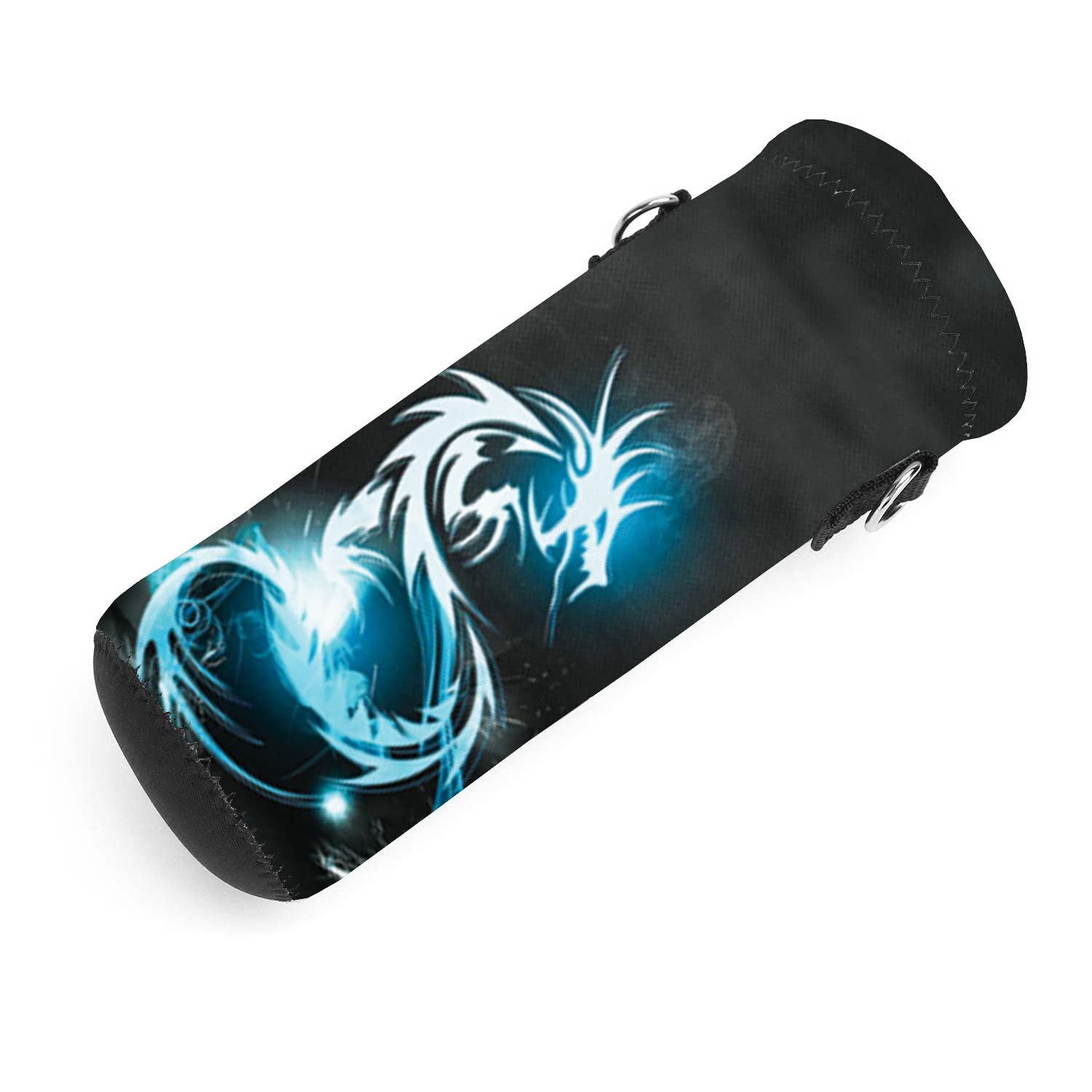 **Amary 750ML Insulated Neoprene Water Bottle Carrier Bag with Adjustable Shoulder Strap – Keeps Drinks Cold/Hot – Fits Stainless Steel, Glass & Plastic Bottles (24OZ) – Perfect for Hiking, Gym & Travel (Dragon Design)**