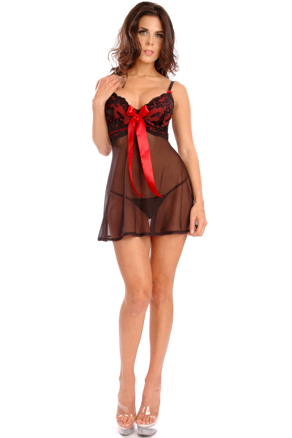 Fleurette Underwire Molded Cup Babydoll Lingerie - Sexy Lace Chemise for Women, Plus Size Sleepwear & Romantic Nights