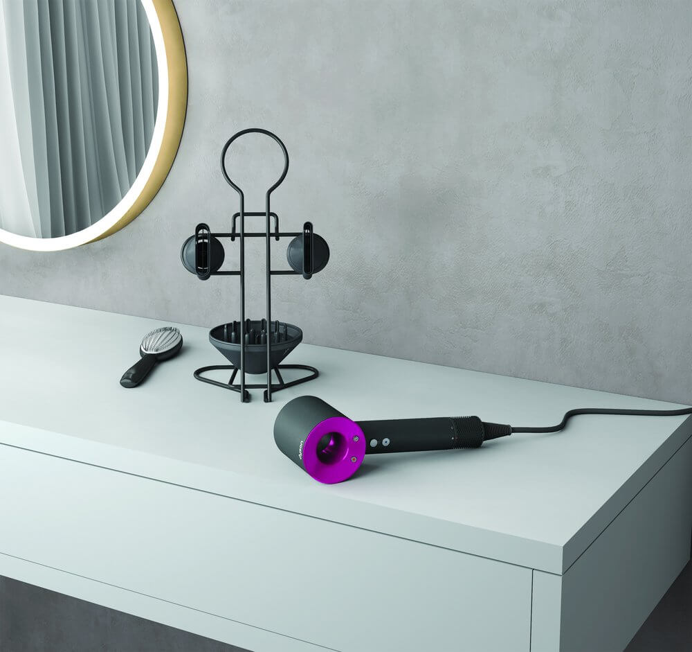Sonic Stand Supersonic Hair Dryer Holder - Matte Black | Wall Mount Hair Dryer Organizer for Bathroom & Salon | Durable & Space-Saving Hair Tool Storage Solution