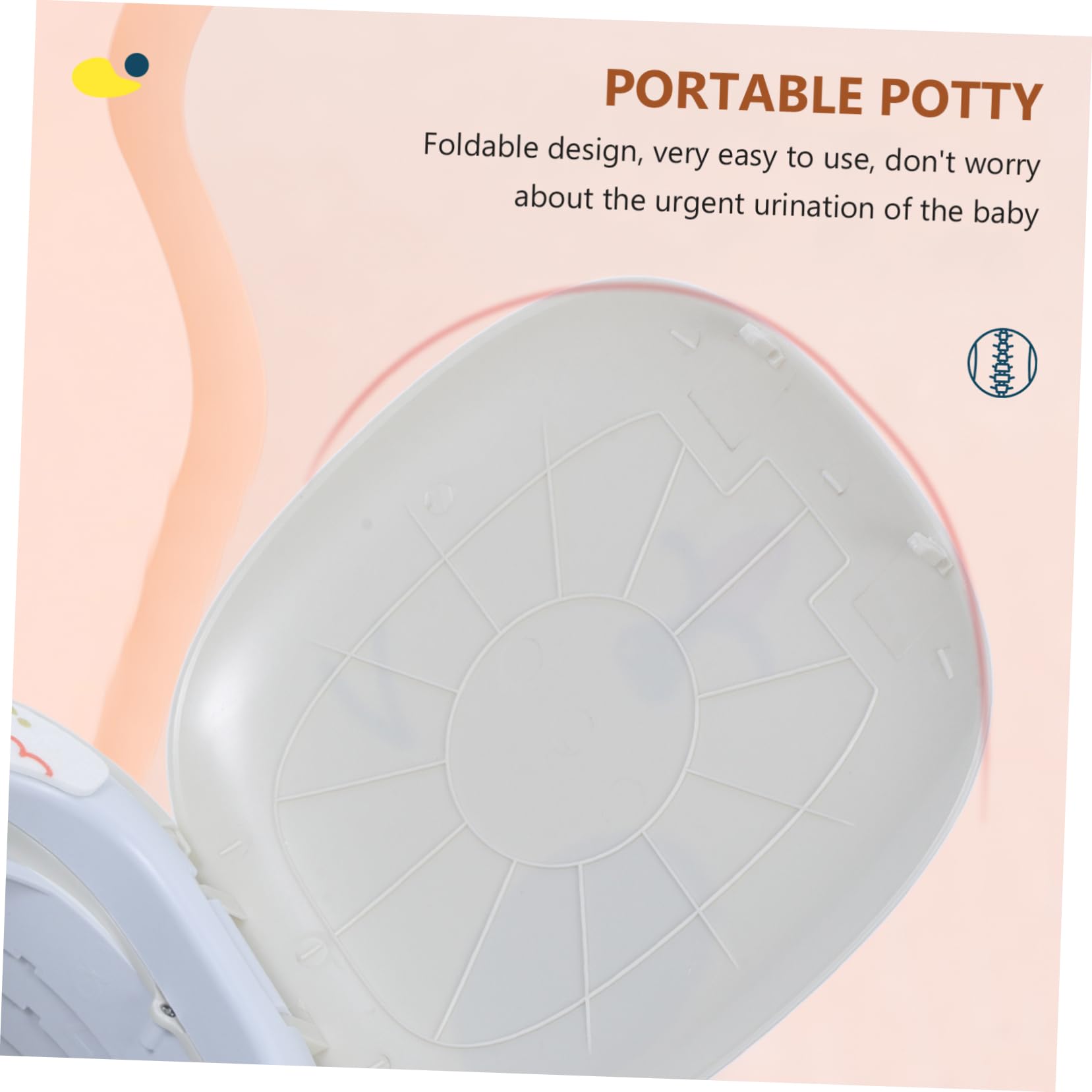 GREENADSCAPE Foldable Portable Potty for Kids - Light Grey Plastic Travel Toilet for Toddlers | Perfect for Camping, Road Trips & Outdoor Activities