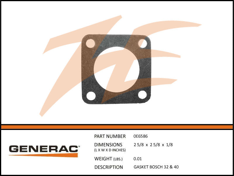 Generac 0E6586 Bosch Actuator Gasket Replacement for 32 & 40 Series - Durable Engine Seal for Generac Generators - Perfect for Home Backup Power & Emergency Use