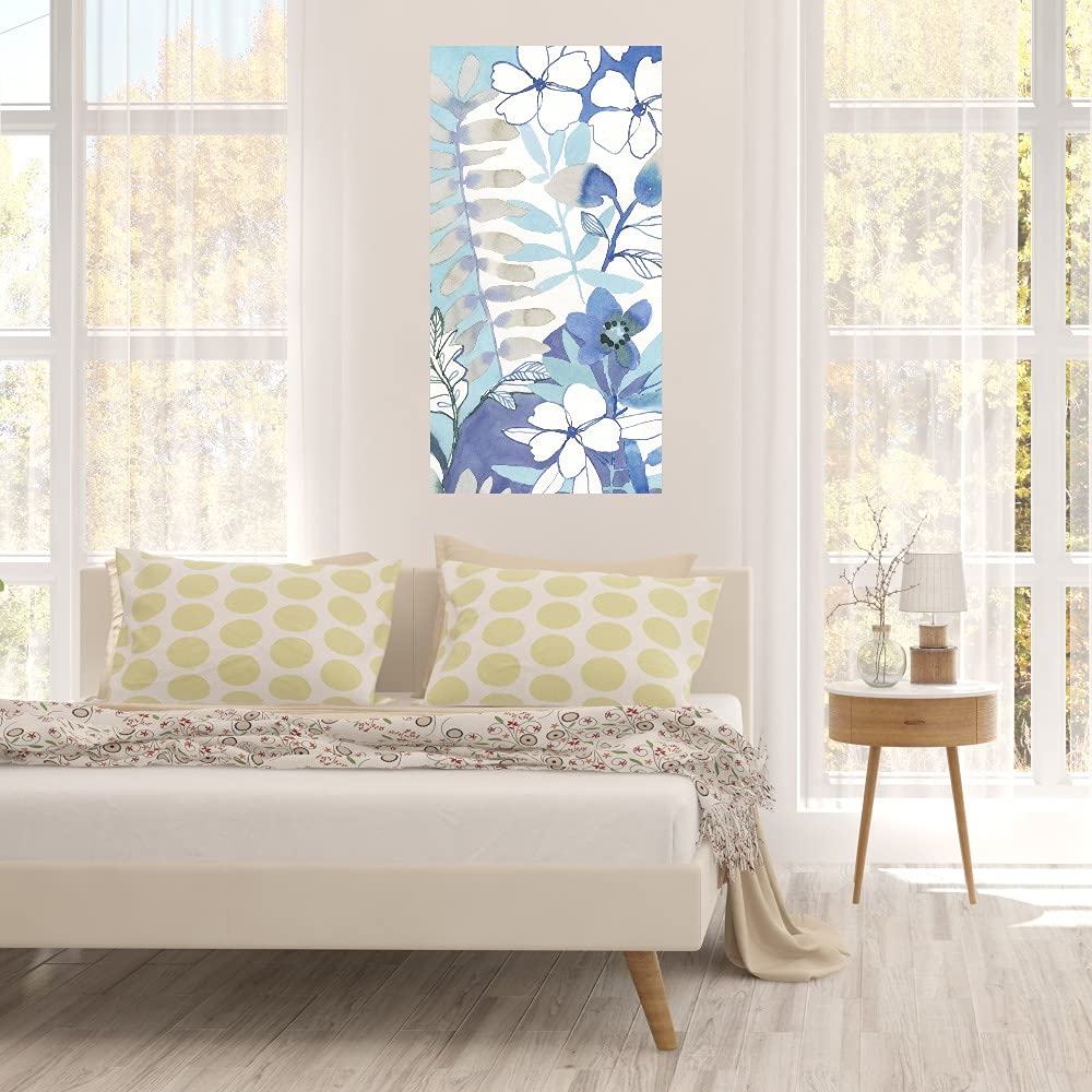 Hand-Painted Aqua Spray Canvas Wall Art by Sandra Jacobs – Modern Home Decor for Living Room, Bedroom, Bathroom & Office – Ready to Hang 21x40 Inch – Perfect for Coastal, Boho & Contemporary Interior Design
