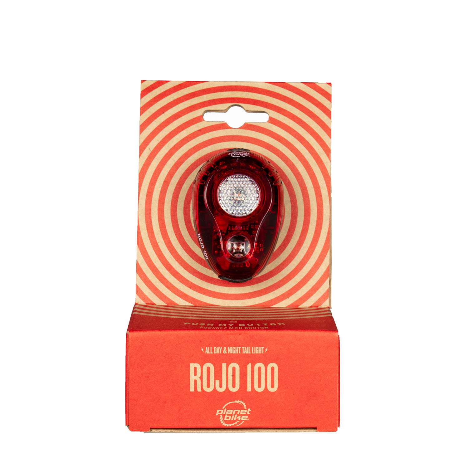 Planet Bike Rojo 100 USB-C Rechargeable Bike Tail Light - High Visibility Rear Bicycle Safety Light for Night Cycling, Commuting & Urban Riding