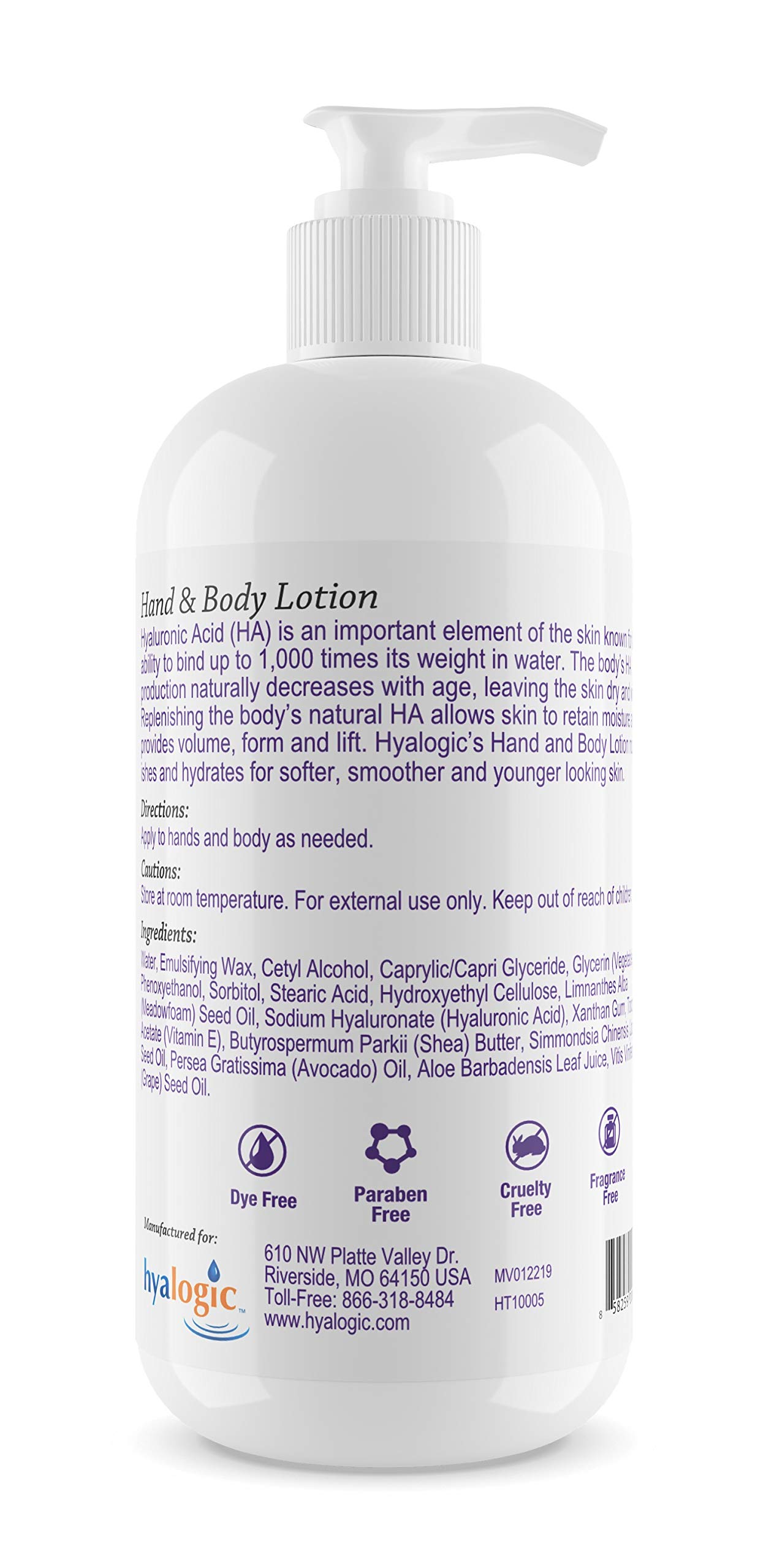 Hyalogic Episilk Hyaluronic Acid Hand & Body Lotion with Shea Butter & Jojoba Oil - 10oz Moisturizing Skin Care for Dry Skin - Perfect for Daily Hydration & After-Shower Use for Men & Women