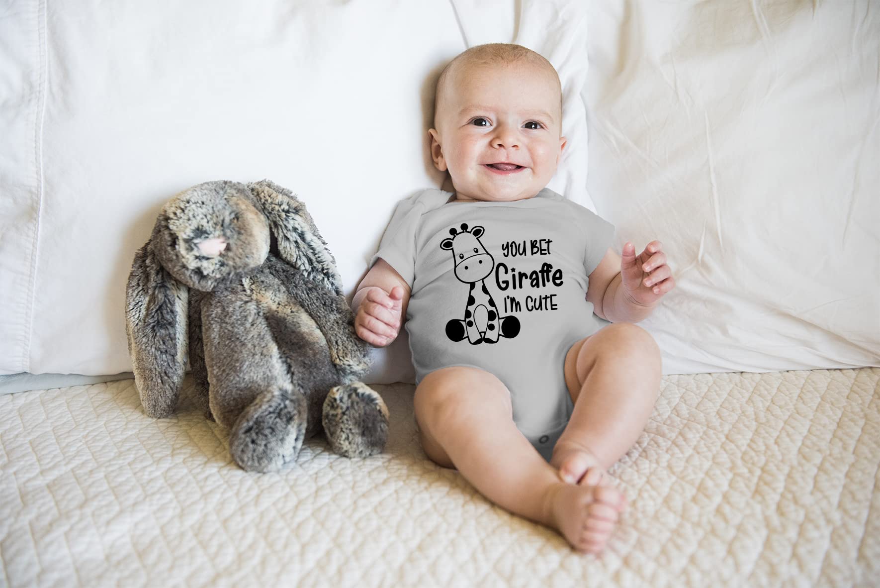 Funny Baby Bodysuit - 'You Bet Giraffe I'm Cute' Onesie for Newborns - Baby Girl & Boy Outfit - Perfect for Playdates, Photo Shoots & Everyday Wear