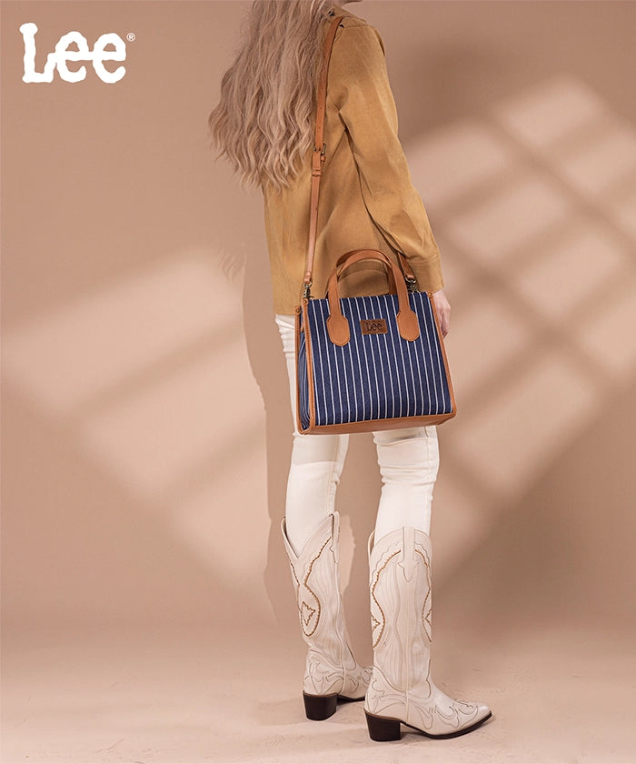 LEE Striped Canvas Tote Bag for Women - Durable & Stylish Large Shoulder Bag - Perfect for Shopping, Beach, Work & Travel Accessories