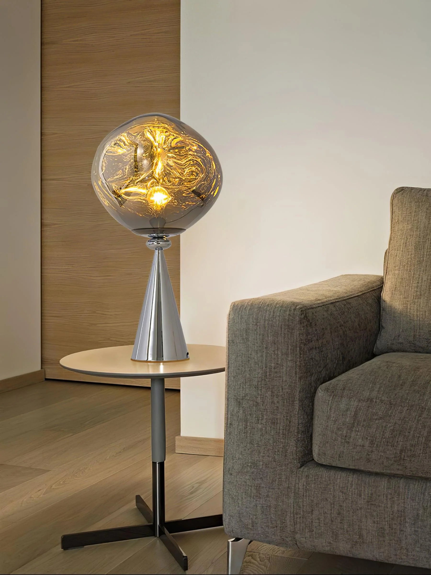 Lava Gold Table Lamp - Modern LED Nightstand Light with USB Port, Touch Control & Adjustable Brightness for Bedroom, Living Room, or Office Decor