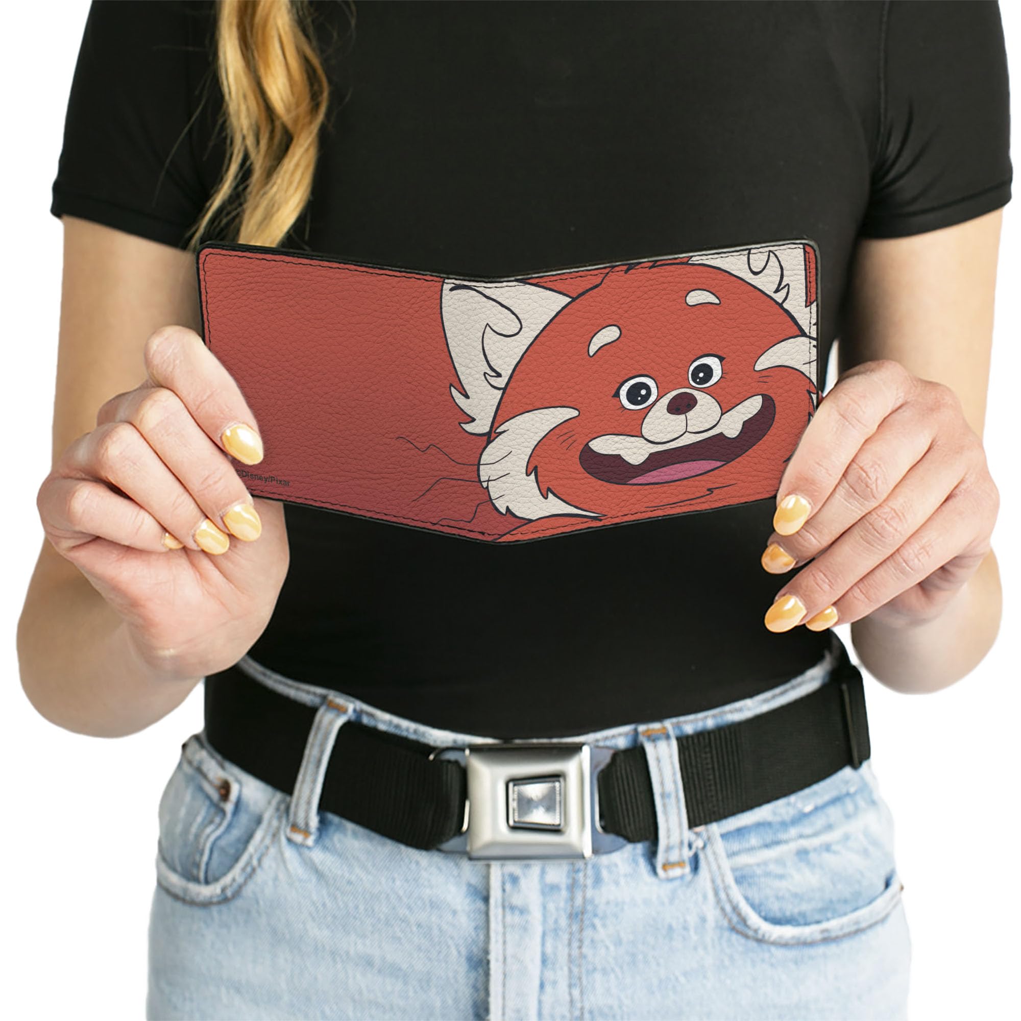 Genuine PU Leather Bifold Wallet with Cute Red Panda Design - Perfect for Everyday Use, Travel, and Gifts