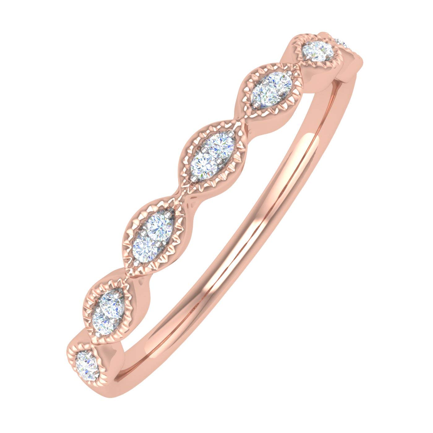 0.04 Carat Diamond Anniversary Wedding Band Ring - 10K Solid Gold for Women - Perfect Gift for Wife, Engagement, Valentine's Day & Special Occasions