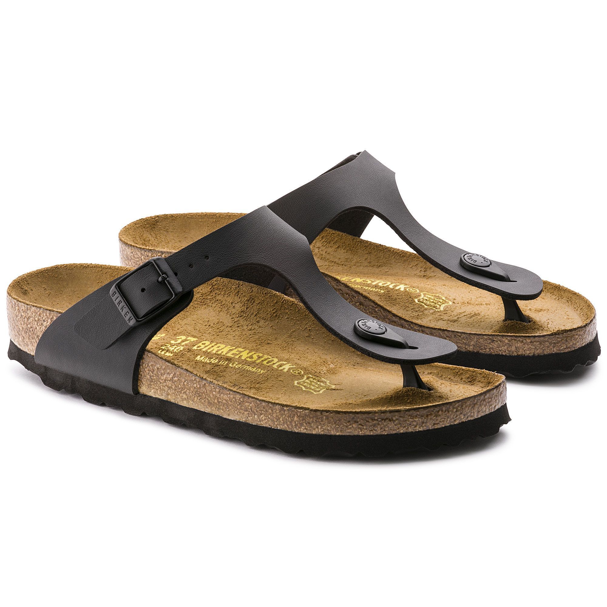 BIRKENSTOCK GIZEH Women's Sandals - Black Birko-Flor Synthetic Upper | Comfortable & Supportive Footbed | Perfect for Casual Wear, Beach, and Summer Outfits