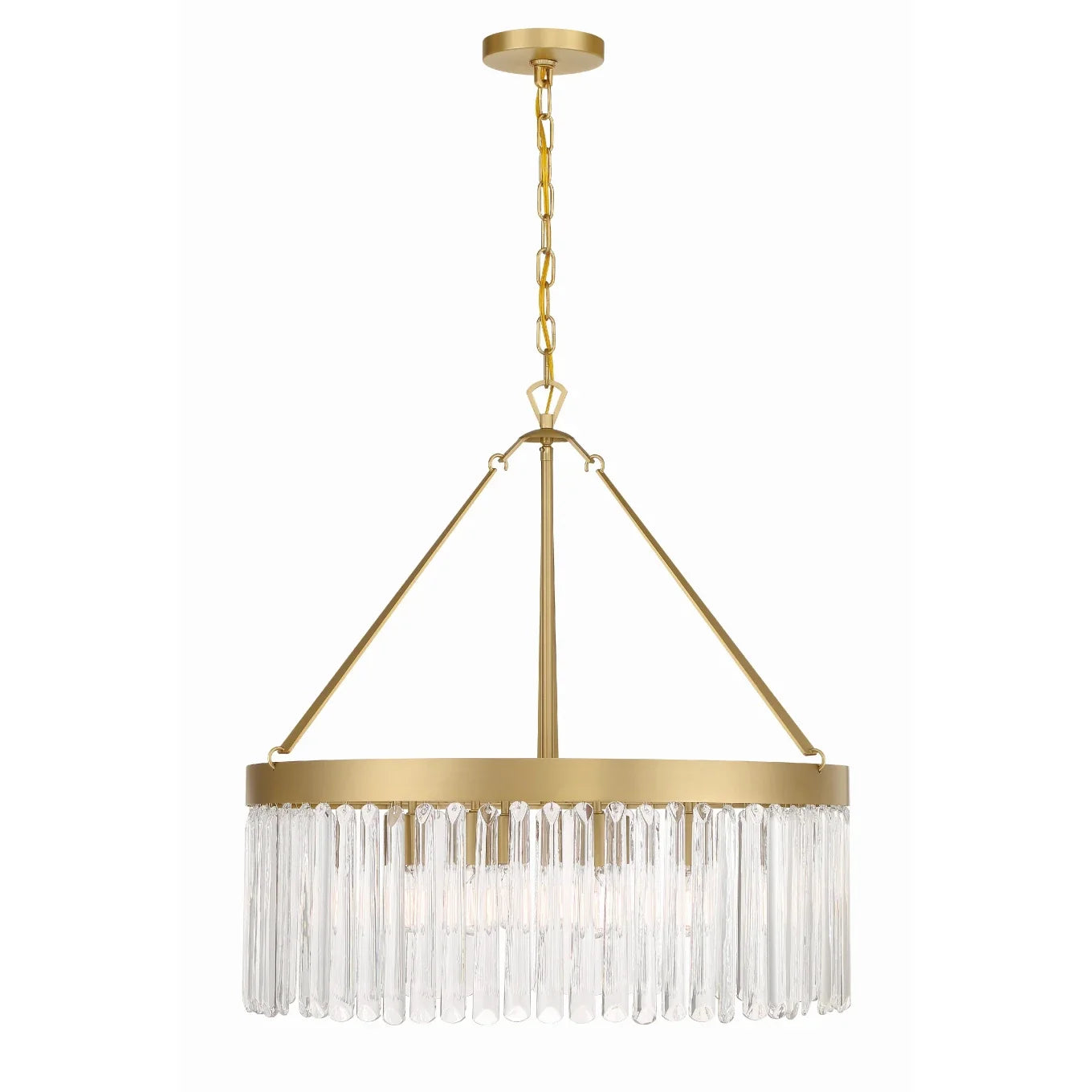 Emilie Crystal Waterfall Round Chandelier - Elegant Ceiling Light Fixture for Dining Room, Bedroom & Living Room Decor
