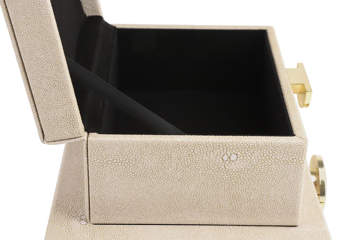 HofferRuffer Faux Leather Jewelry Organizer Box Set of 2 - Light Grey for Jewelry Storage & Home Decor