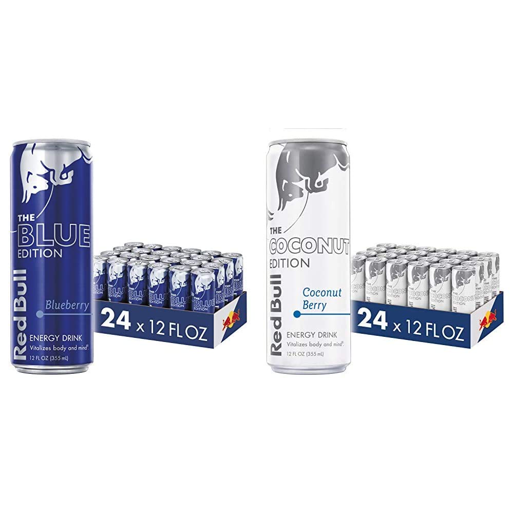 Red Bull Energy Drink - Blueberry & Coconut Berry Flavor, 12 Fl Oz (24 Pack) | Boost Energy for Workouts, Gaming & Late-Night Study Sessions