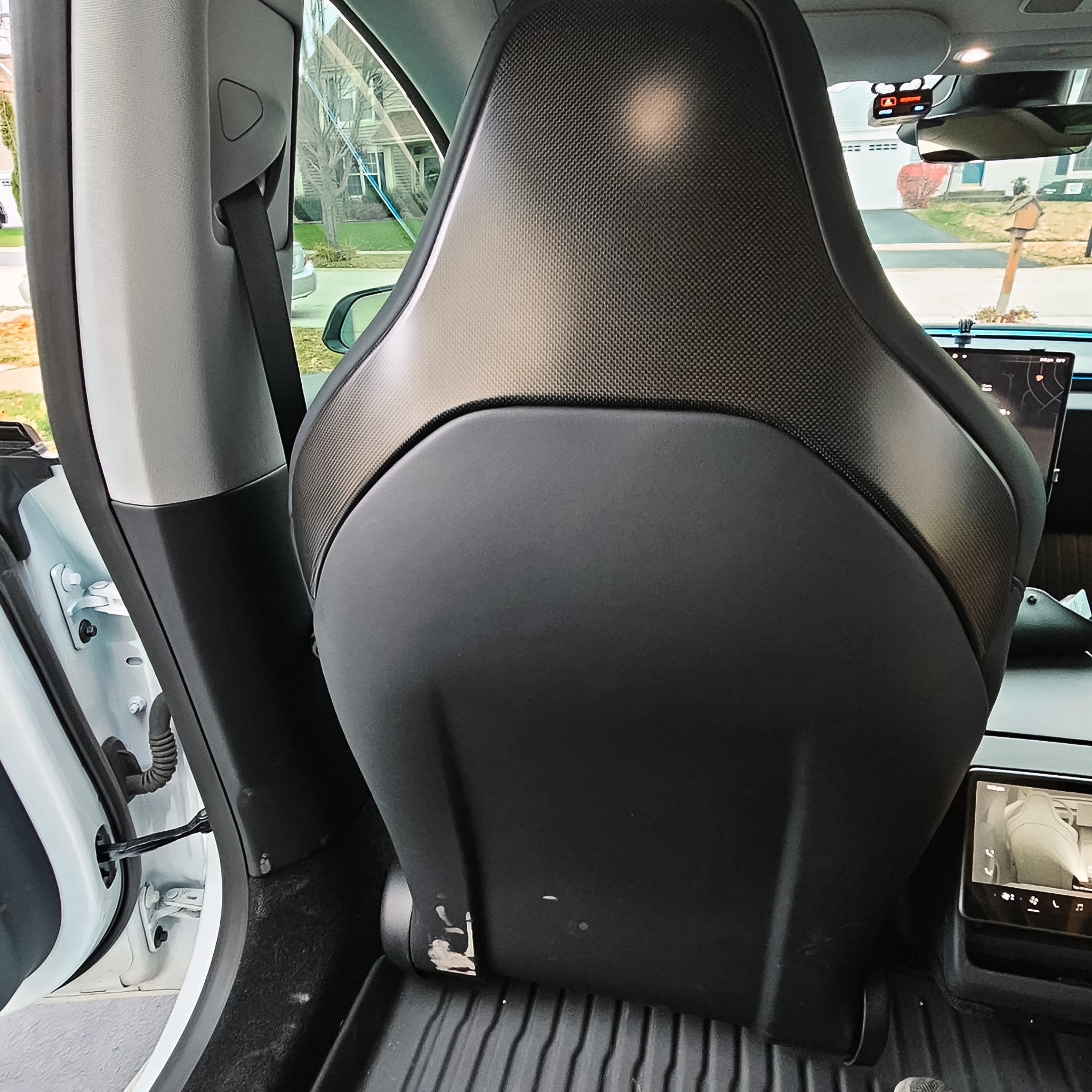 Premium Real Carbon Fiber Seat Back Covers for Tesla Model 3 Performance 2024+ (Plain Weave) - Lightweight & Durable Interior Upgrade for Enhanced Style & Protection