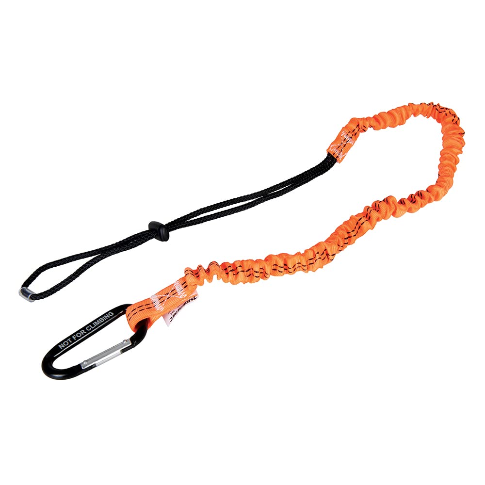 Silverline 435294 Heavy Duty Tool Lanyard with Carabiner Clip - 5kg/11lbs Weight Capacity - Safety Tether for Construction, Roofing & DIY Tools (Ideal for Hammers, Wrenches & Power Tools)