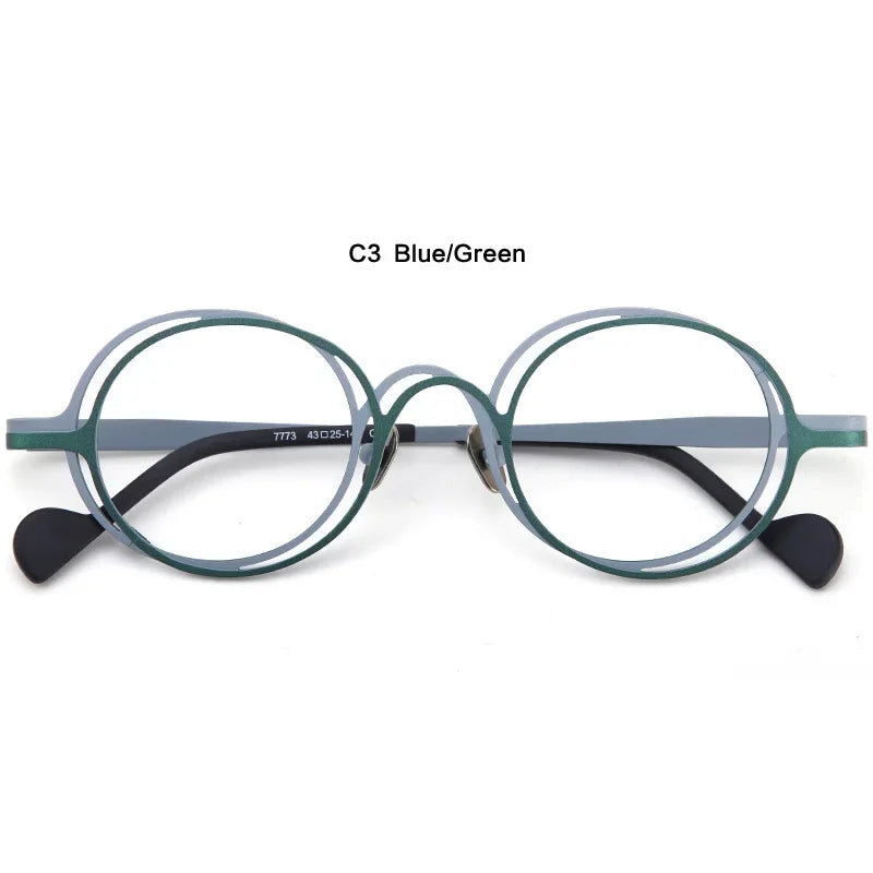 Aror Unisex Full Rim Oval Round Titanium Eyeglasses Frame 47773 - Lightweight Durable Glasses for Work, Reading & Fashion