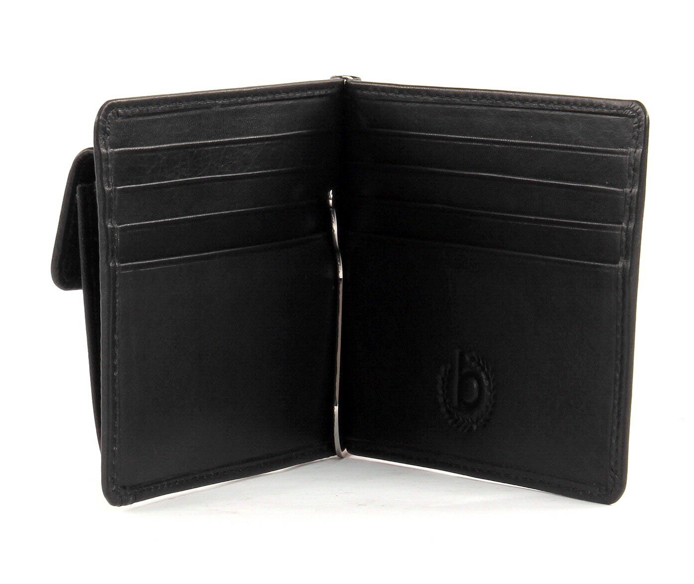 Bugatti Primo Money Clip Wallet - Slim RFID Blocking Black Leather Purse with Dollar Bill Clip (11cm) - Perfect for Men's Business, Travel & Everyday Use