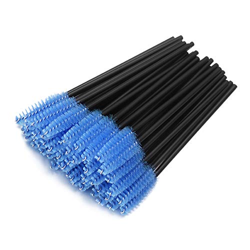 Zefuva Disposable Eyelash Brushes - 50Pcs Blue Lash Extension Combs for Professional Makeup, Lash Grafting & Curling - Perfect for Salon, Home Use & Travel Beauty Kit