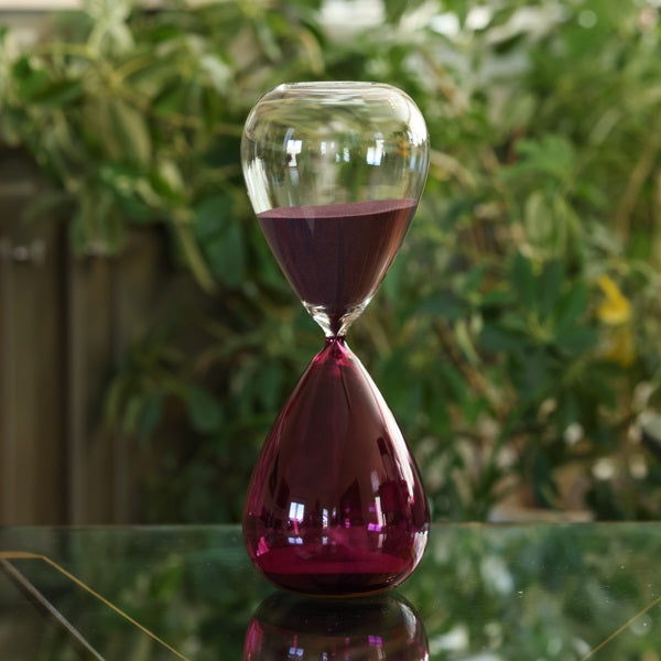 90 Minute Hand Blown Bicolor Sand Timer - Purple or Blue - Perfect for Board Games, Meditation & Classroom Activities