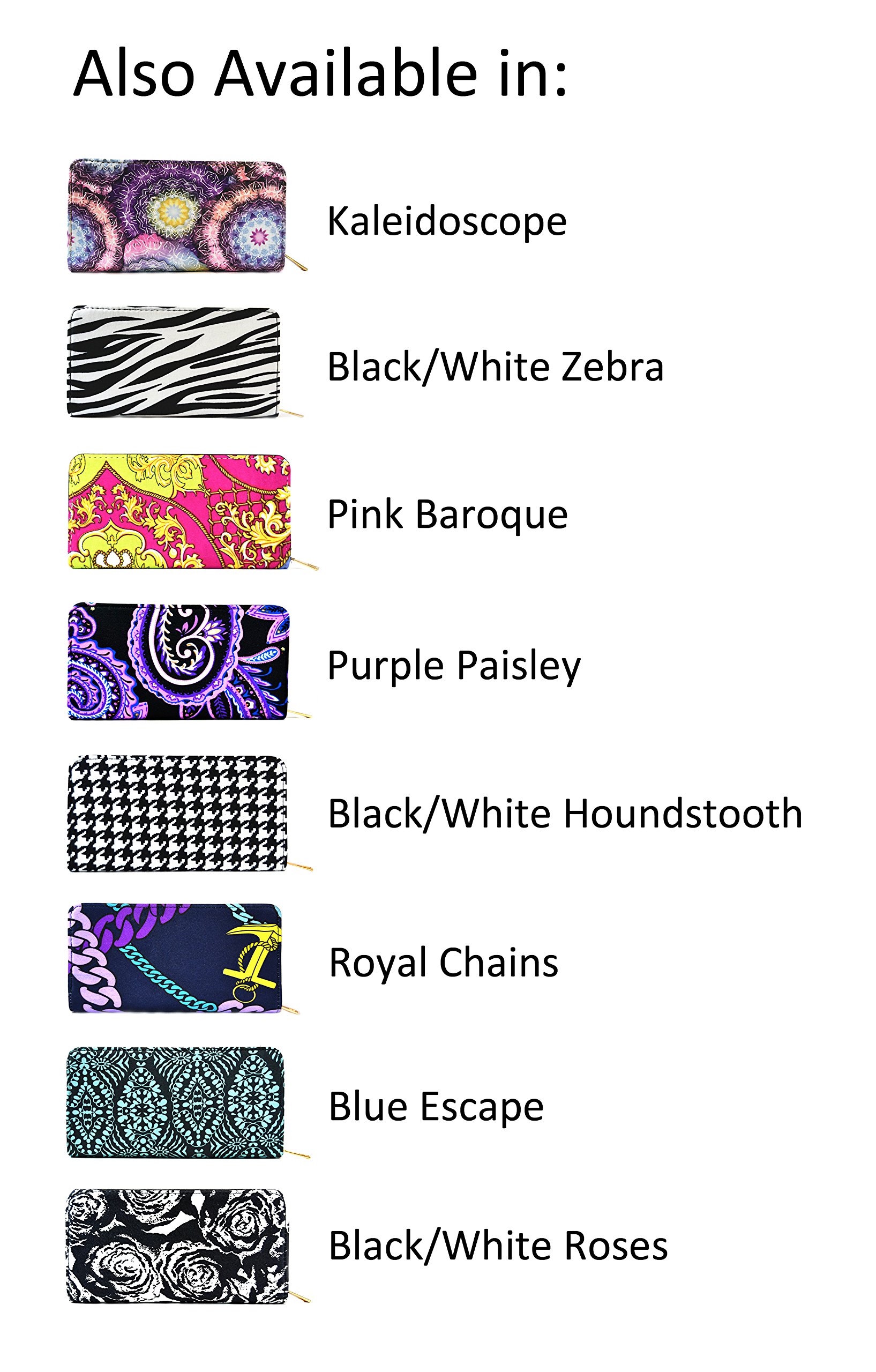 Stylish Women's Wallet Purse with Kaleidoscope Pattern - RFID Blocking Credit Card Holder & ID Organizer for Everyday Use, Travel, and Shopping