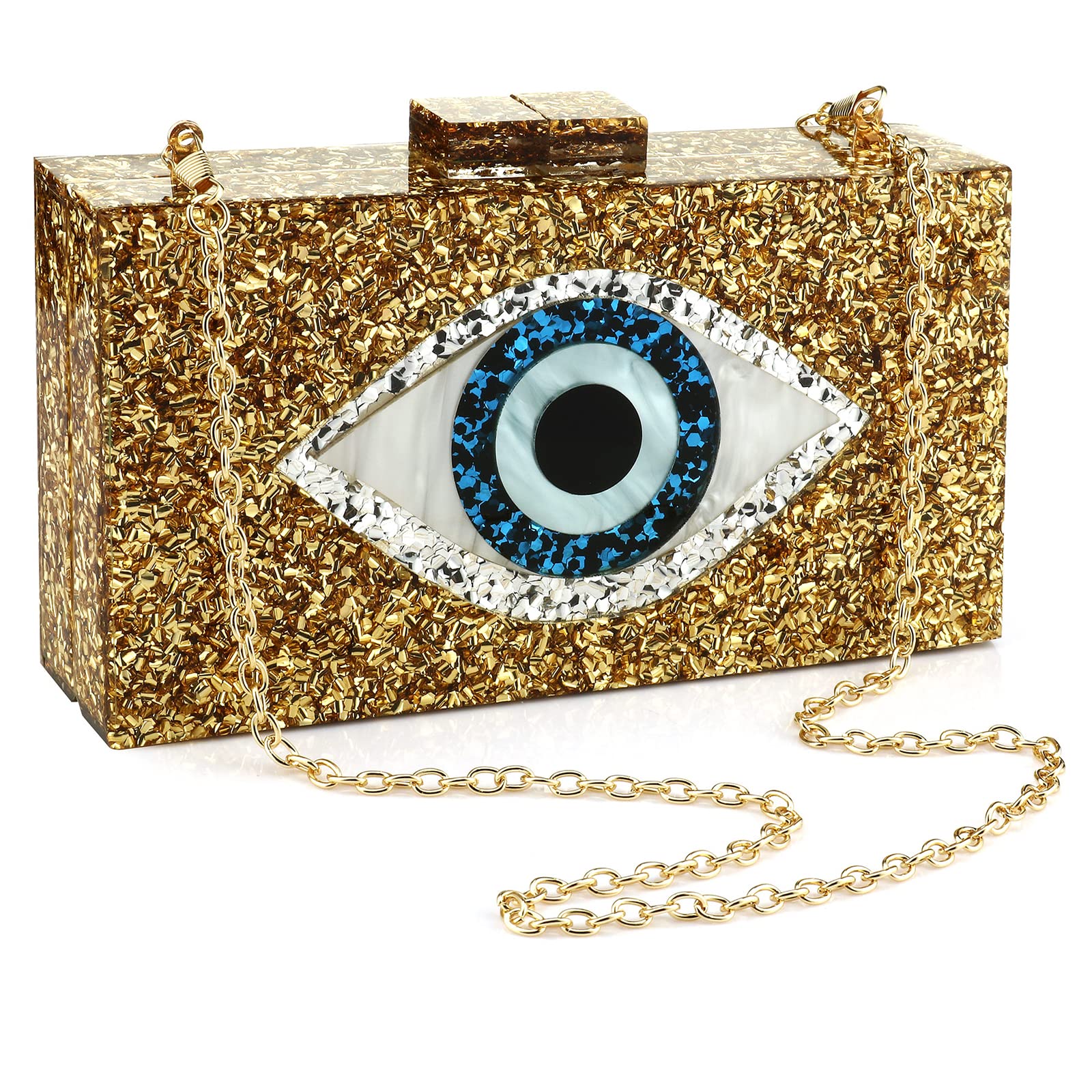 Stylish Acrylic Clutch Purse for Women - Elegant Multicolor Perspex Box Handbag for Evening Banquet, Party & Wedding - Crossbody Bag (Yellow) - Perfect for Date Night, Prom & Special Occasions