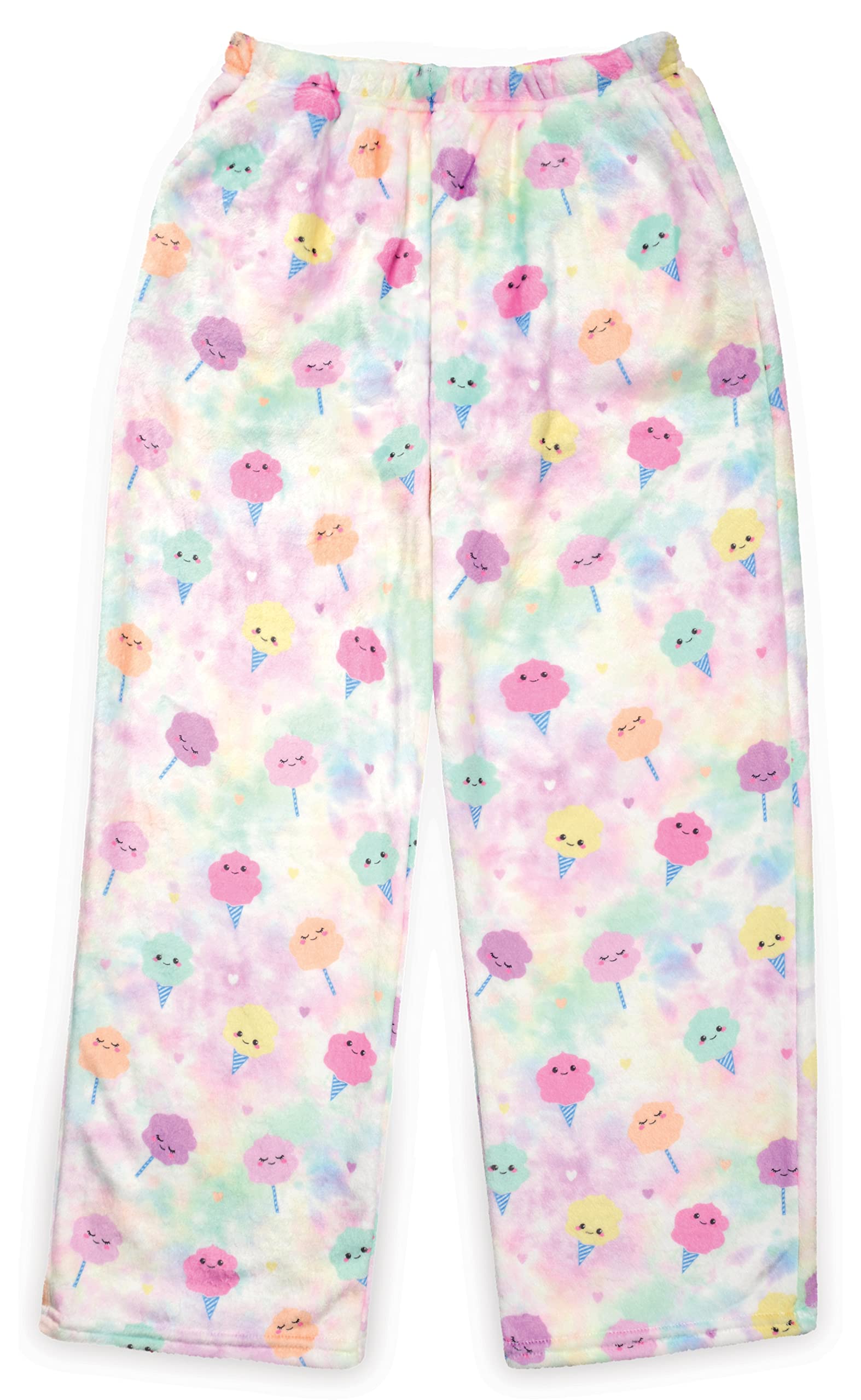 iScream Big Girls Silky Soft Plush Fleece Pajama Pants - Snacks & Sweets Collection | Cozy Lounge Wear for Sleepovers, Movie Nights & Winter Comfort