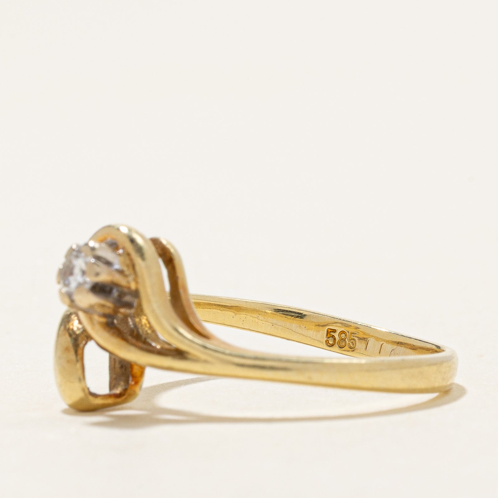 0.05ct Diamond Teardrop Bypass Ring - Size 5.25 | Elegant Dainty Jewelry for Women | Perfect for Weddings, Anniversaries & Special Occasions