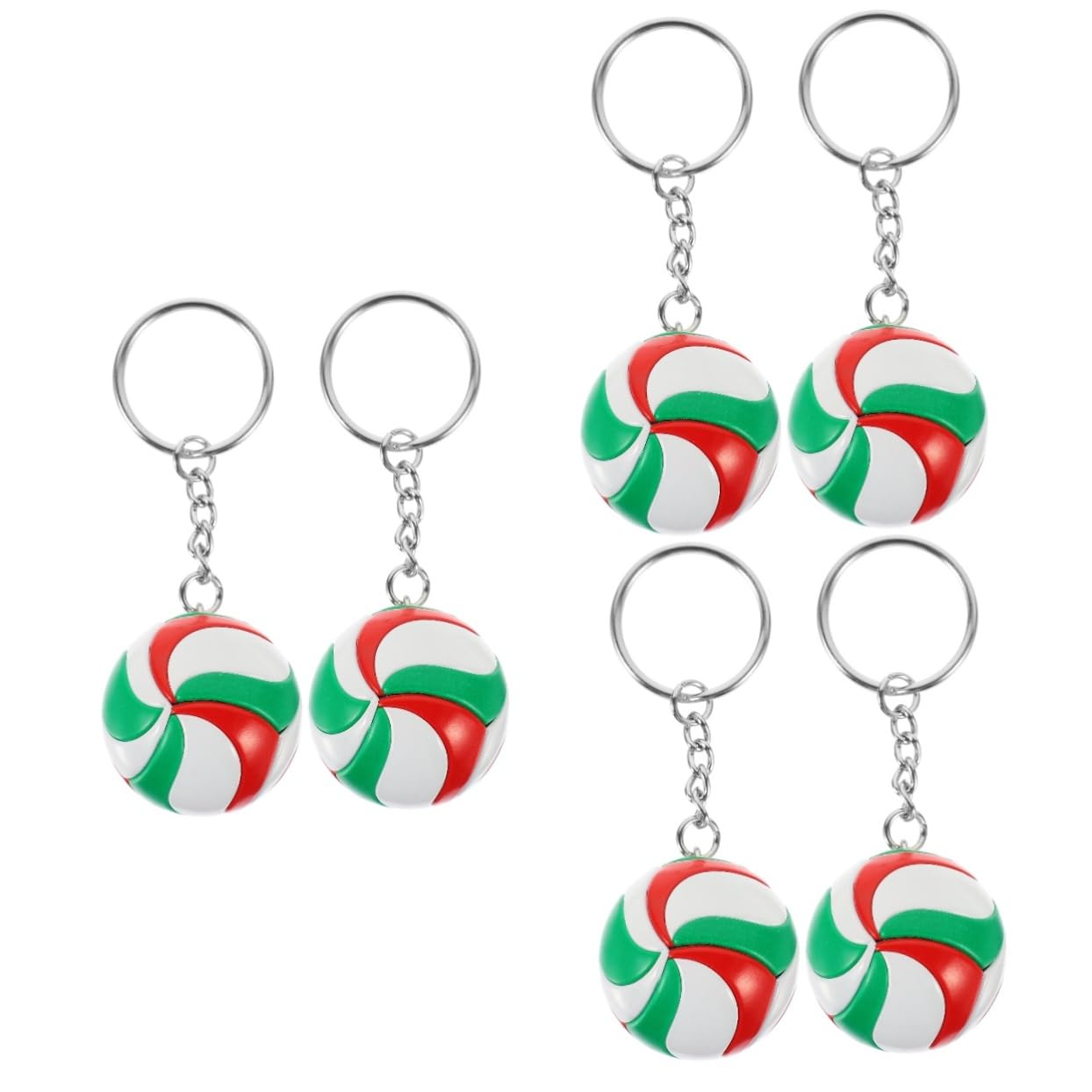 BRIGHTFUFU 6 Pcs Volleyball Keychains - Alloy Sports Reward Keychains for Backpacks, Car Keys, and Volleyball Enthusiasts