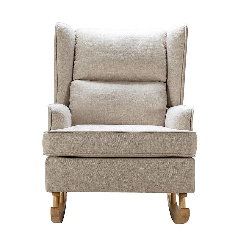 Andreo Modern Tufted Upholstered Rocking Chair - Comfortable Nursery Rocker for Baby Room, Living Room & Bedroom - Perfect for Nursing, Relaxing & Home Decor