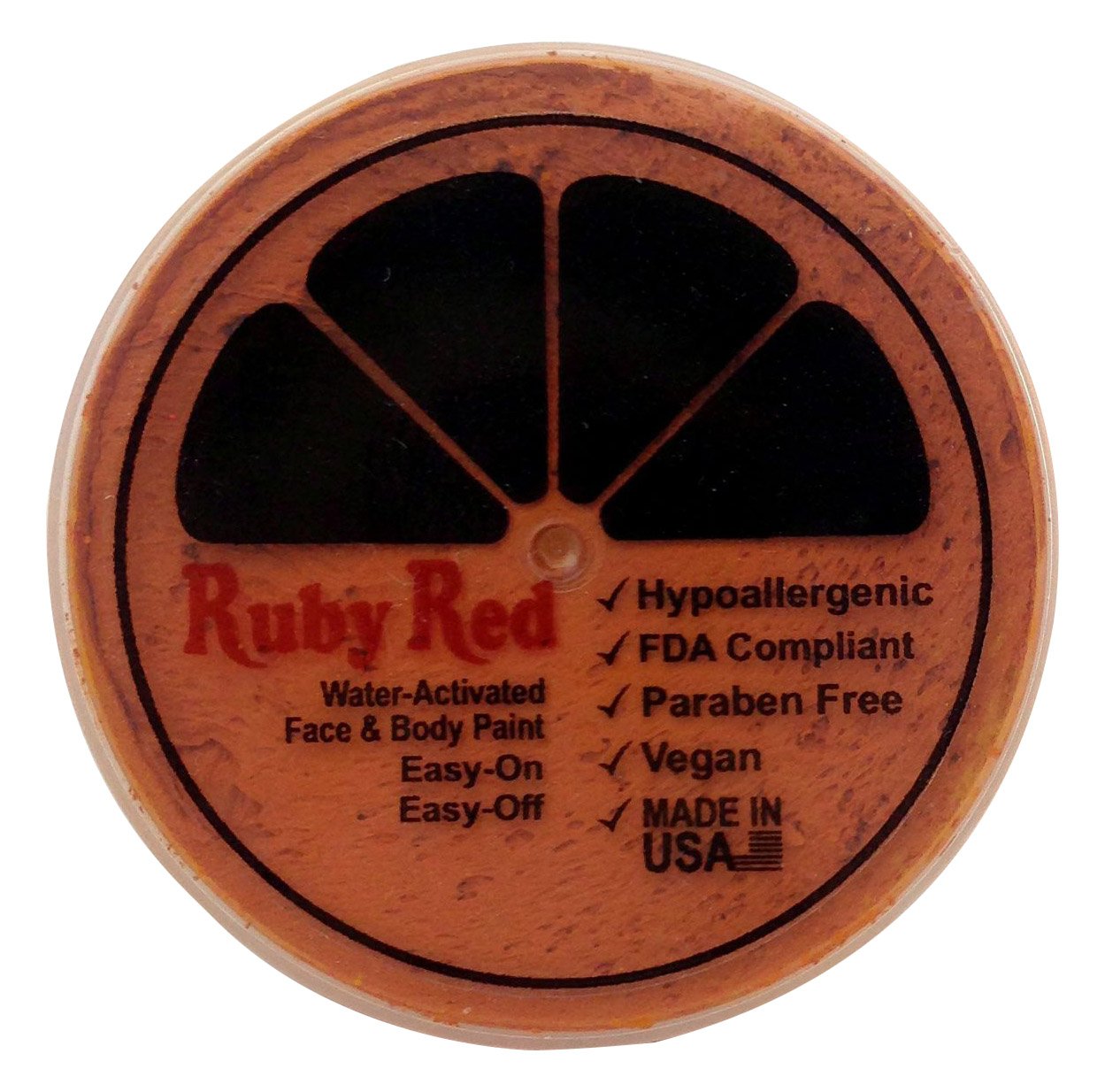 Premium Ruby Red & Burnt Orange Face Paint (75ML) - Professional Water-Based Makeup for Halloween, Cosplay & Theater Performances