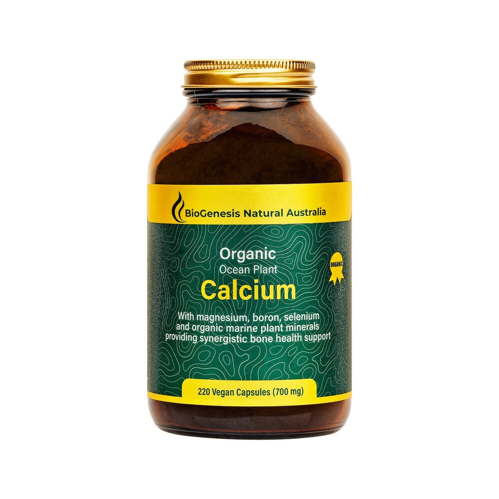 Biogenesis Organic Ocean Plant Calcium 220 Capsules - Plant-Based Calcium Supplement for Bone Health & Immune Support - Perfect for Adults & Seniors