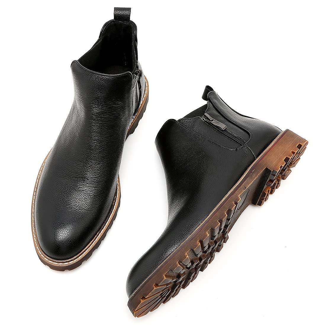 Santimon Men's Chelsea Boots - Stylish Zipper Dress Boots for Formal & Casual Wear | Comfortable Ankle Boots for Office, Parties & Everyday Outfits