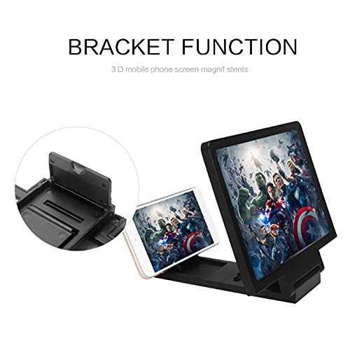 HD 3D Mobile Phone Screen Magnifier - Foldable Stand & Bracket for Movies, Games & Video Watching | Portable Phone Desk Holder for Home, Office & Travel Entertainment