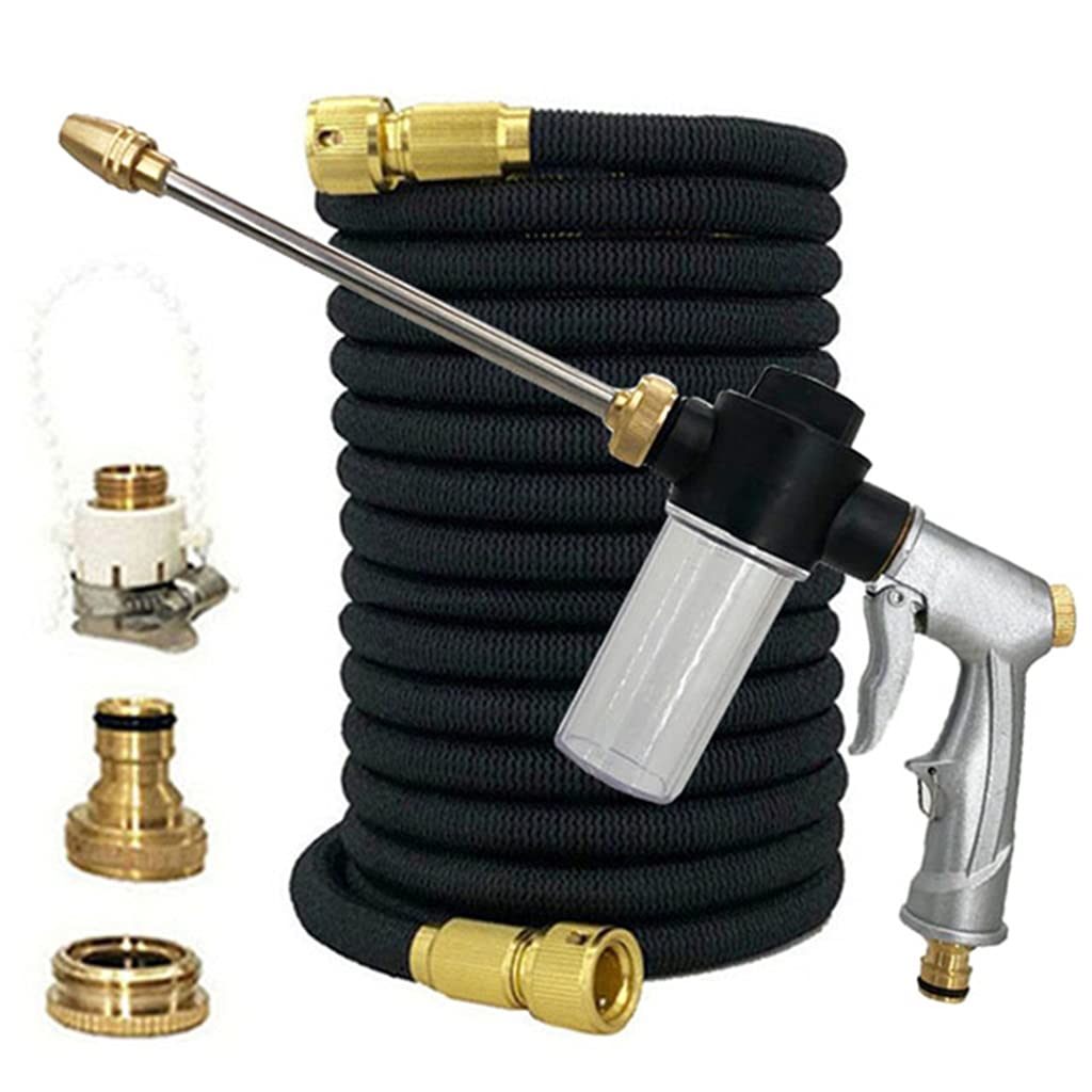 High Pressure Garden Hose Spray Gun - 100ft Heavy Duty Water Hose for Car Washing, Plant Watering & Outdoor Cleaning | Durable Nozzle for Lawn Care, Patio Cleaning & Home Maintenance