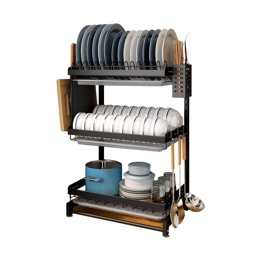Stainless Steel Dish Drying Rack with Cutting Board Holder - 3-Tier Large Capacity Kitchen Organizer, Space-Saving Countertop Sink Drainer with Removable Utensil Tray | Perfect for Small Kitchens, Dishwashing & Countertop Organization