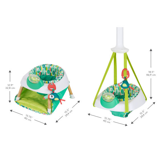Evenflo ExerSaucer 2-in-1 Baby Activity Seat & Door Jumper - Interactive Play Center for Infants & Toddlers - Perfect for Home Playtime, Learning & Exercise