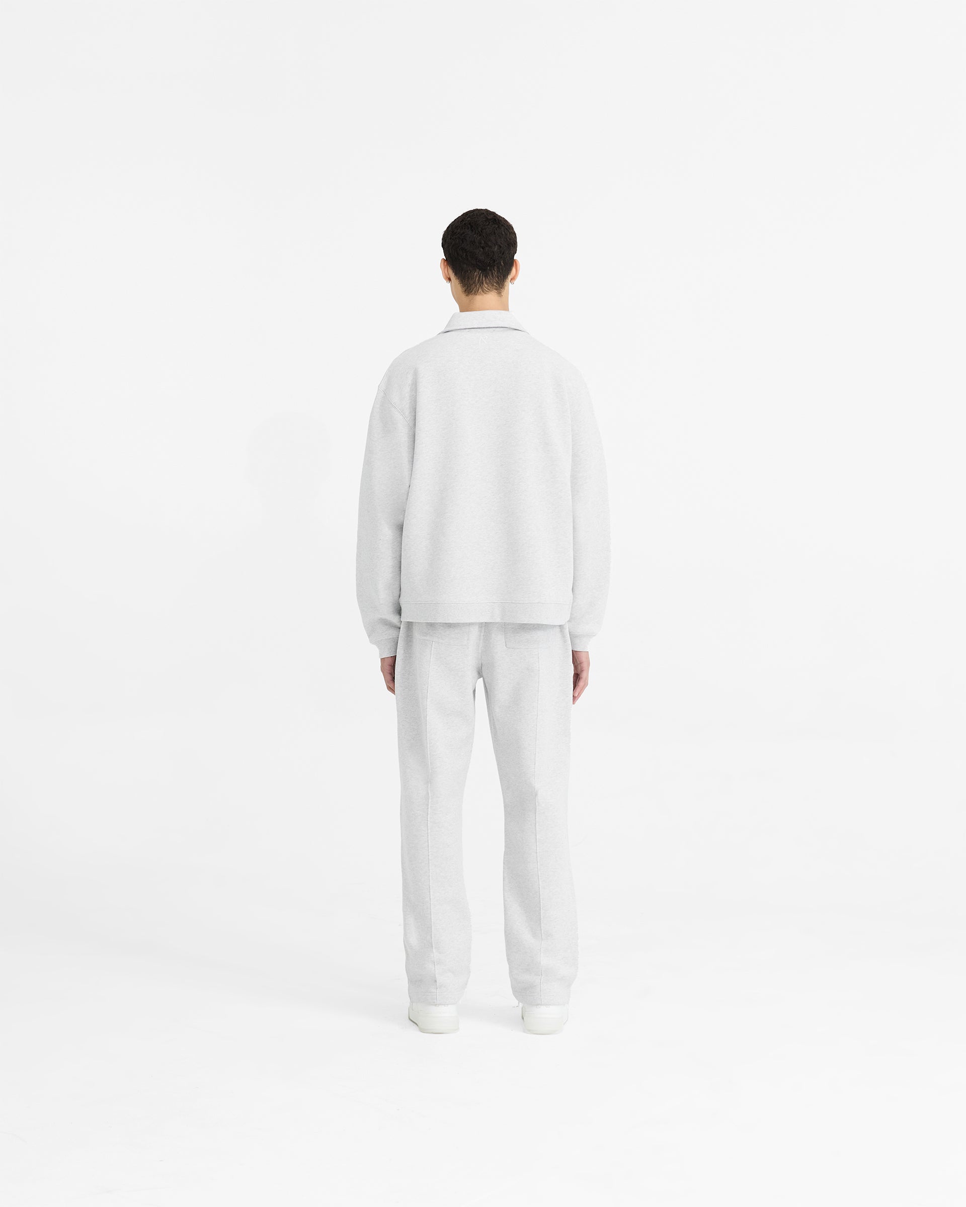 Initial Boxy Quarter Zip Sweatshirt | Ice Grey Marl | Casual Pullover for Men & Women | Perfect for Layering, Gym, and Everyday Wear