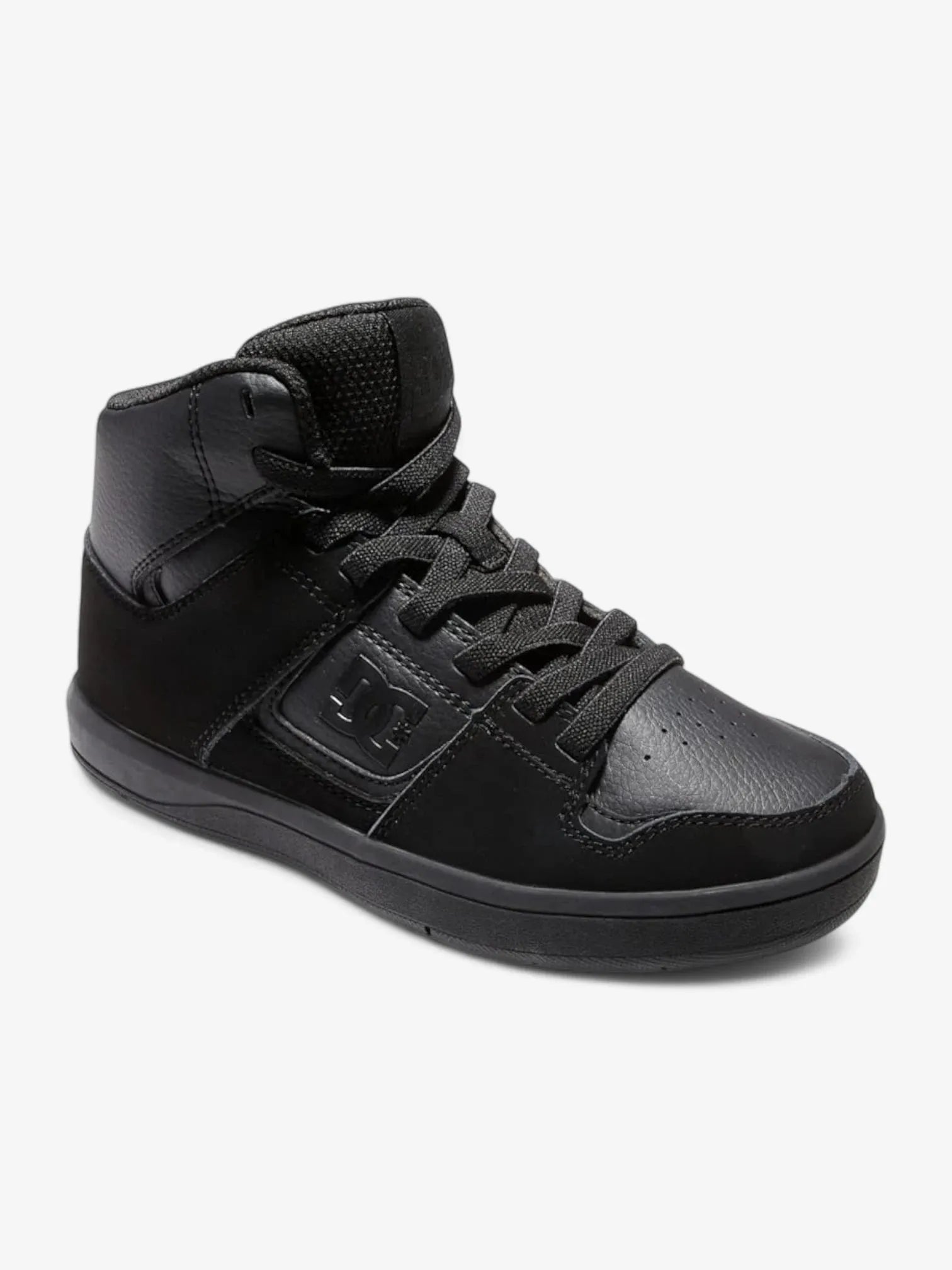 DC Kids Cure Hi Top Elastic Skate Shoes - Black | Comfortable & Durable Sneakers for Boys & Girls | Perfect for Skateboarding, School & Casual Wear