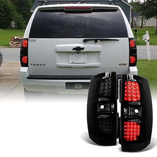 AKKON Black Smoked LED Tail Lights Replacement Pair for Chevy Suburban/Tahoe & GMC Yukon/Yukon XL SUV - Upgrade Your Vehicle's Style & Safety for Night Driving