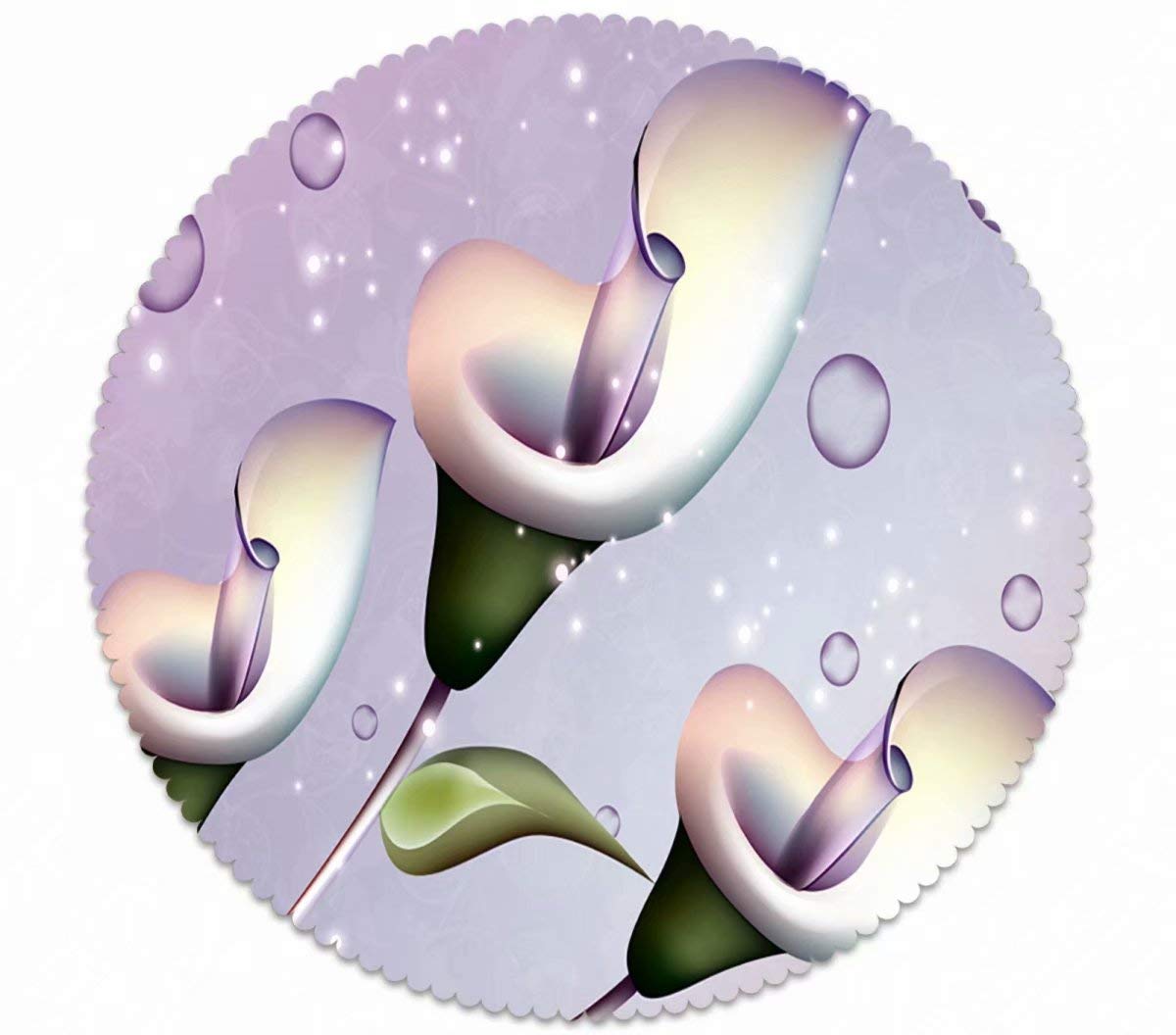 20-Inch Round Tablecloth - Washable Polyester Table Cover for Circular Tables, Purple Green Floral Design - Perfect for Dining, Parties, and Outdoor Events
