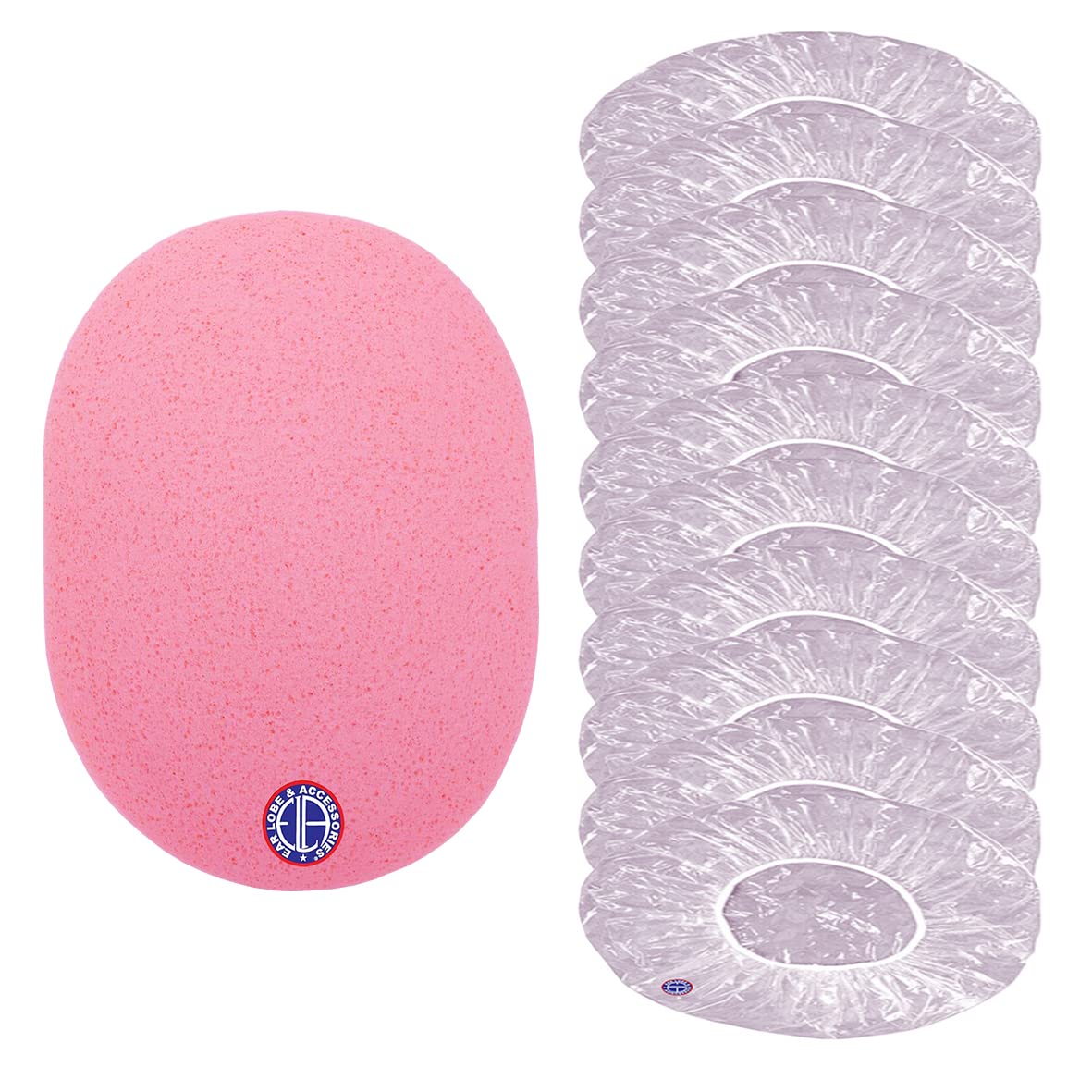 Ear Lobe & Accessories Combo Pack | Face Cleaning Sponge | D Shower Cap 10pcs Set for Women - Perfect for Spa, Travel & Daily Skincare Routine