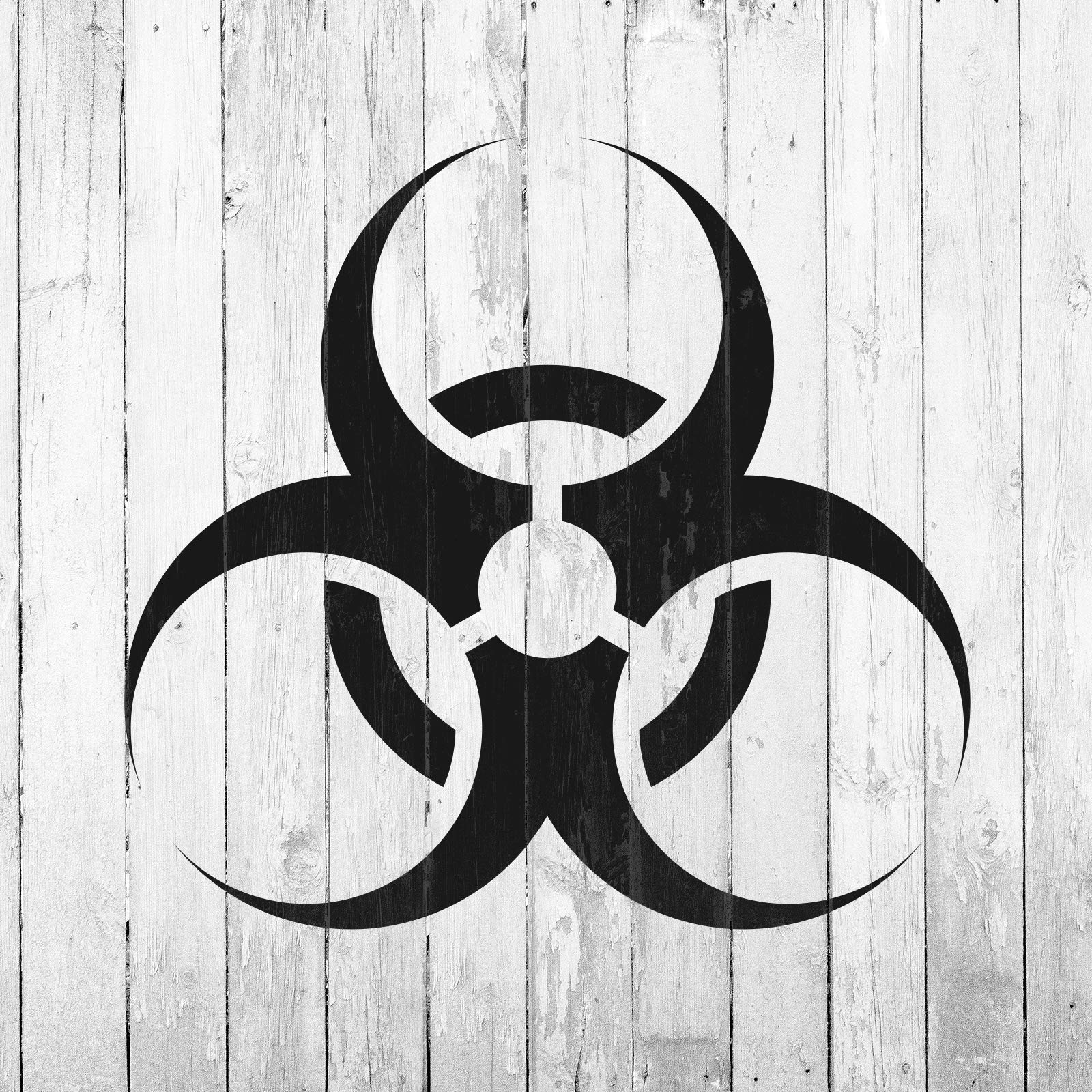 Biohazard Gas Mask Stencil - Reusable Hazard Symbol Template for DIY Projects, Cosplay & Emergency Preparedness