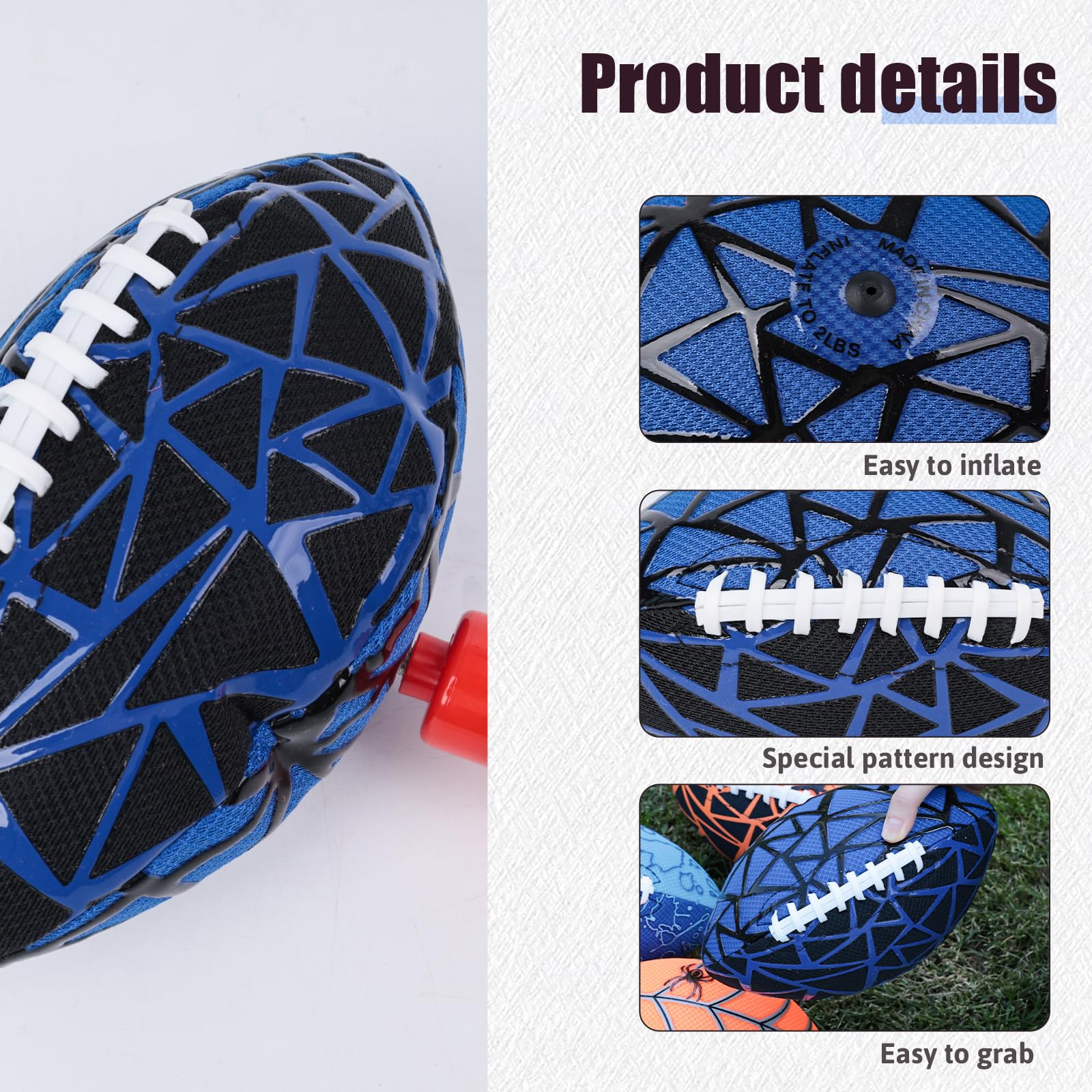 Shindel 9-Inch Inflatable Water Football for Pool & Beach - Strong Grip Fun Outdoor Game, Perfect for Kids & Family Ages 8-12, Black - Ideal for Summer Parties, Backyard Fun, and Vacation Activities