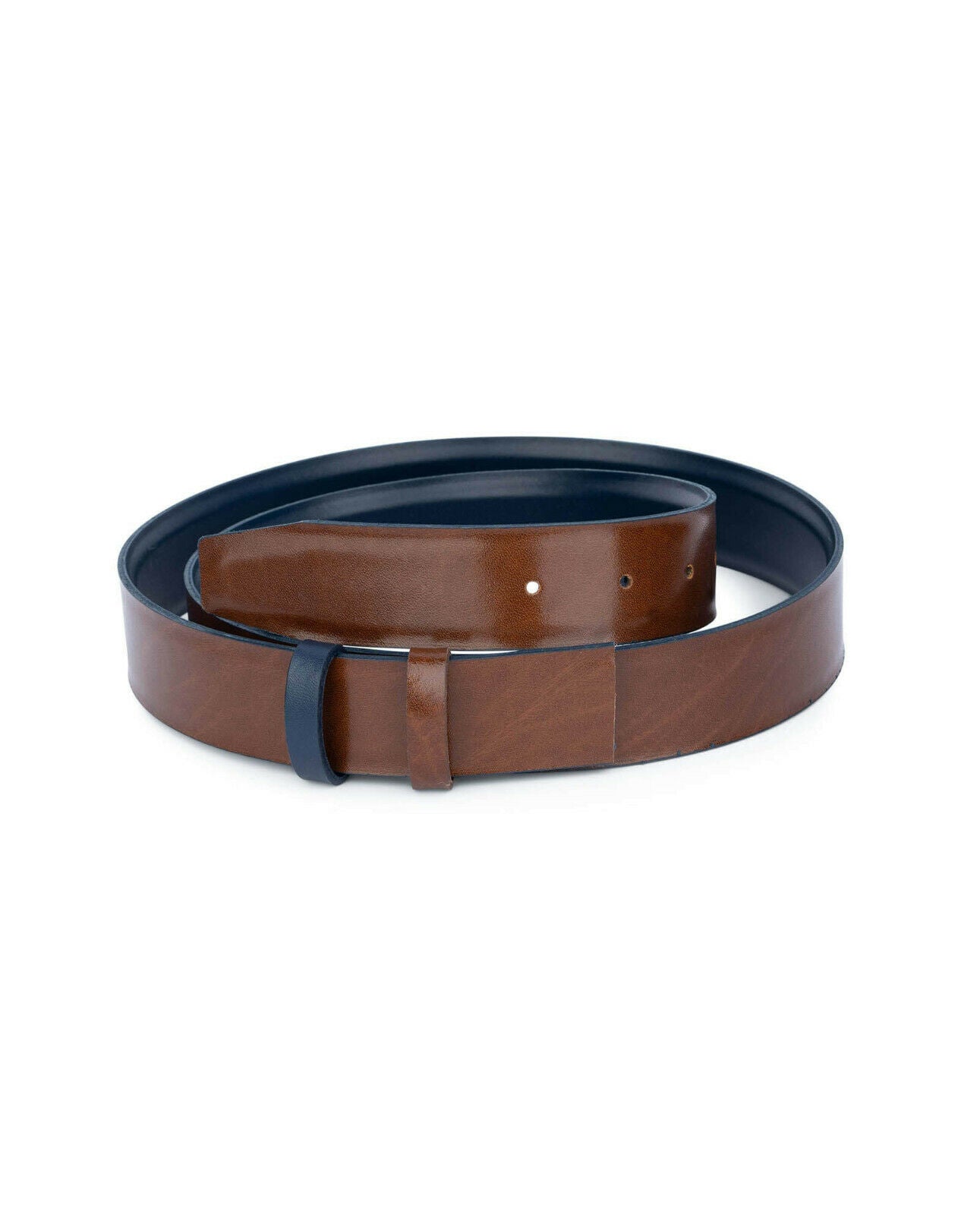 Reversible Blue Vegan Leather Replacement Belt Strap for Men - Compatible with Dunhill 35mm Buckles - Perfect for Casual, Office & Formal Wear