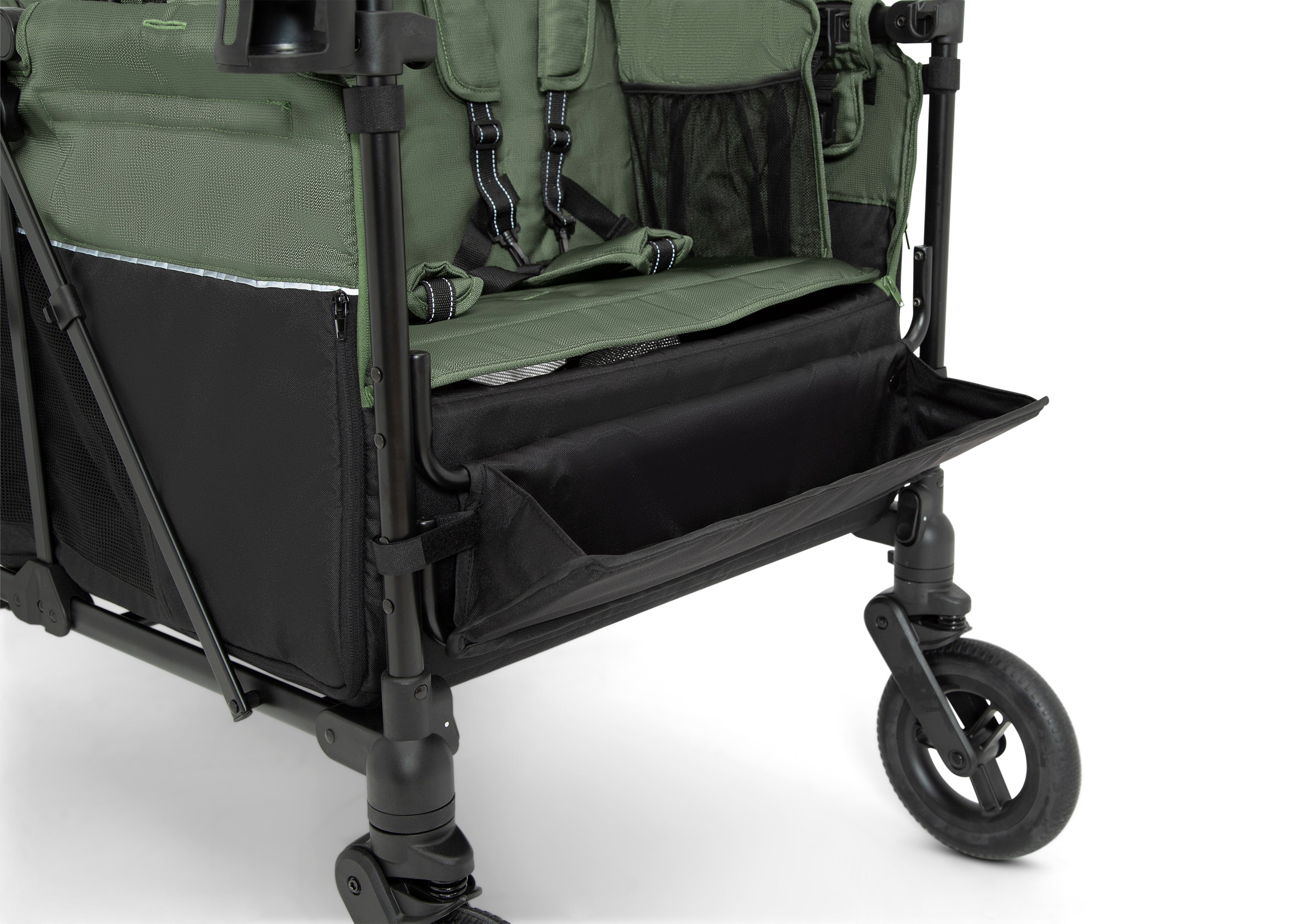 Jeep Wrangler Deluxe 4-Seater Stroller Wagon with Insulated Cooler Bag - Perfect for Family Outings, Beach Trips, and Outdoor Adventures