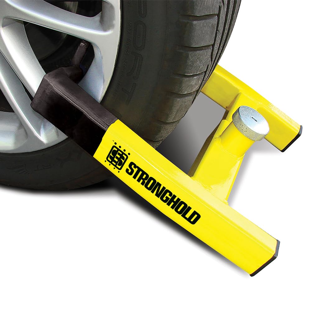 Stronghold Atlas Heavy-Duty Automotive Wheel Clamp - Secure Parking & Theft Prevention for Cars, Trucks, SUVs - Ideal for Long-Term Storage, RV Parking & Construction Sites