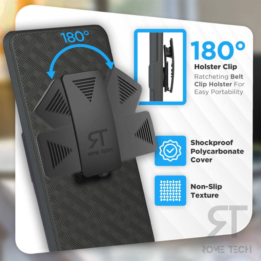 Samsung Galaxy S22 Case with Belt Clip Holster & Kickstand - Slim Protective Cover for Galaxy S22 (Black) - Perfect for Outdoor Activities, Work & Everyday Use