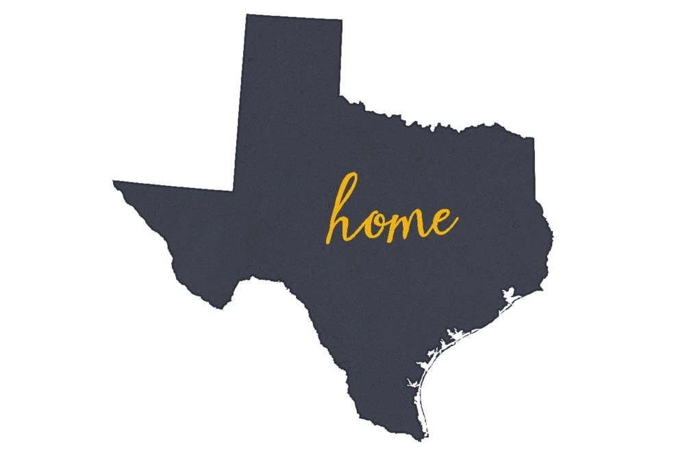 Texas Home State Gray on White Wall Art Print - 9x12 Inches, Perfect for Home Decor, Office, Living Room & Bedroom
